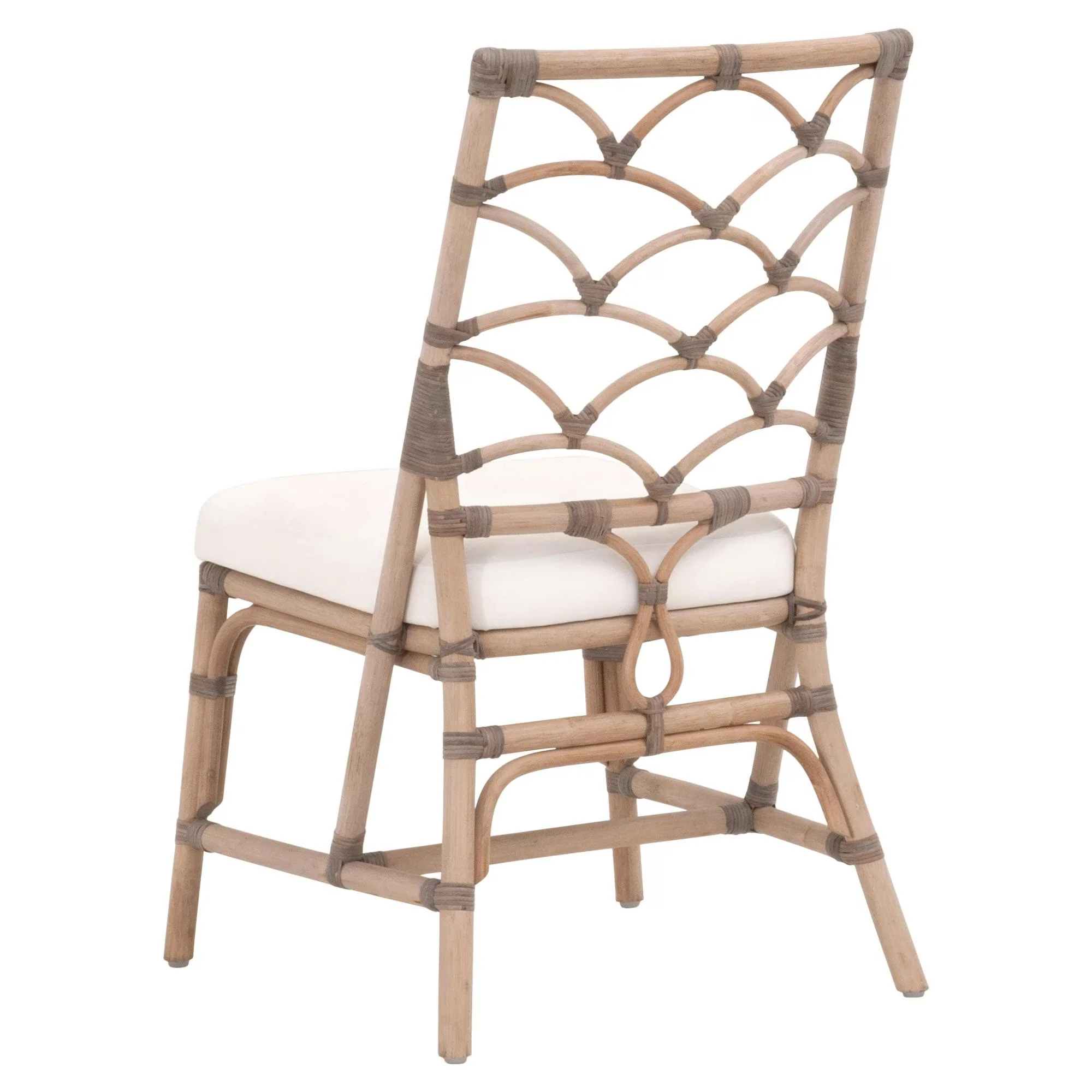 Essentials For Living Crescent Dining Chair ~ Matte Gray Rattan, Blanche, Matte Gray Binding (SET of 2) - Image 12