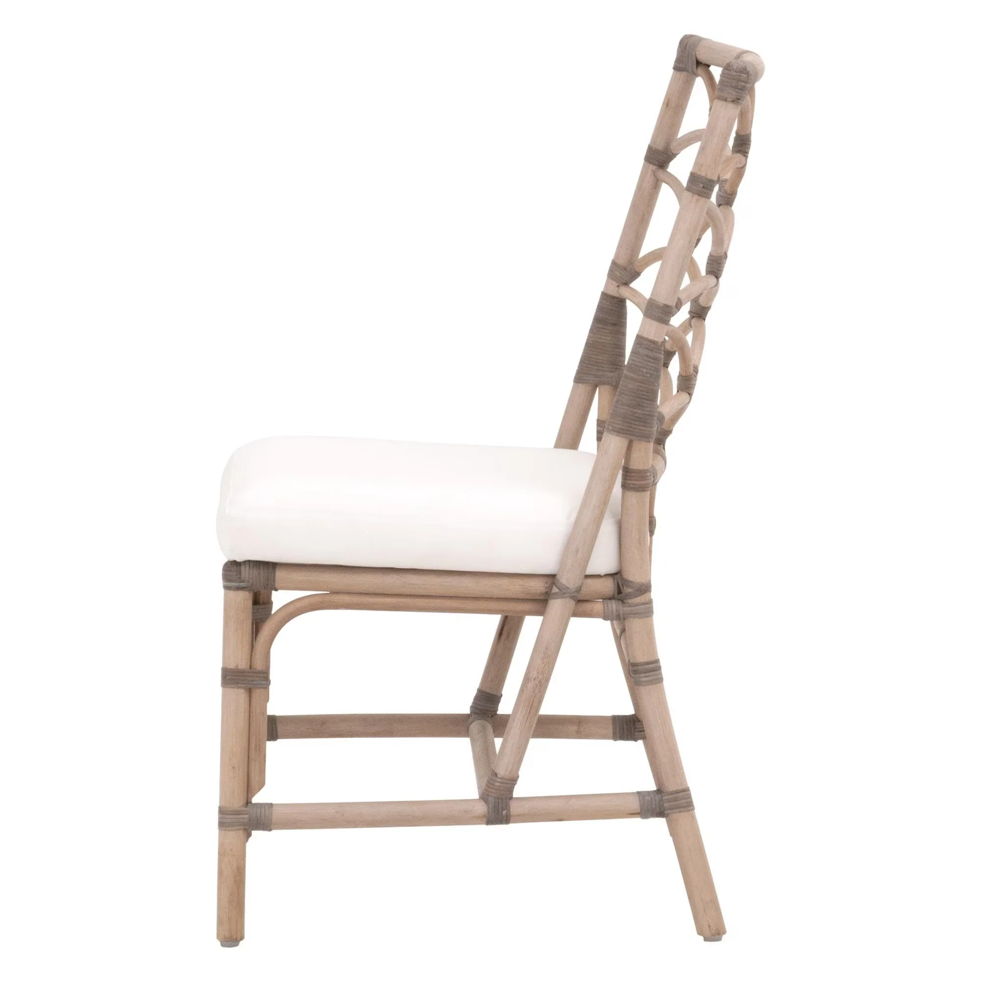 Essentials For Living Crescent Dining Chair ~ Matte Gray Rattan, Blanche, Matte Gray Binding (SET of 2) - Image 13