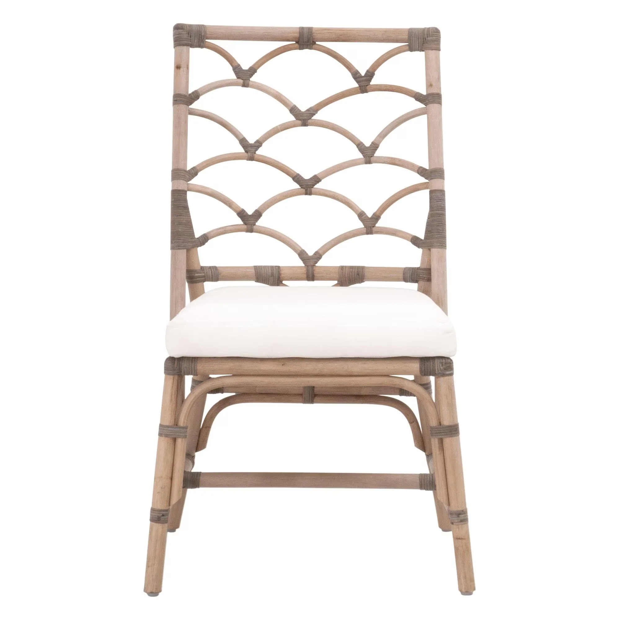 Essentials For Living Crescent Dining Chair ~ Matte Gray Rattan, Blanche, Matte Gray Binding (SET of 2) - Image 15