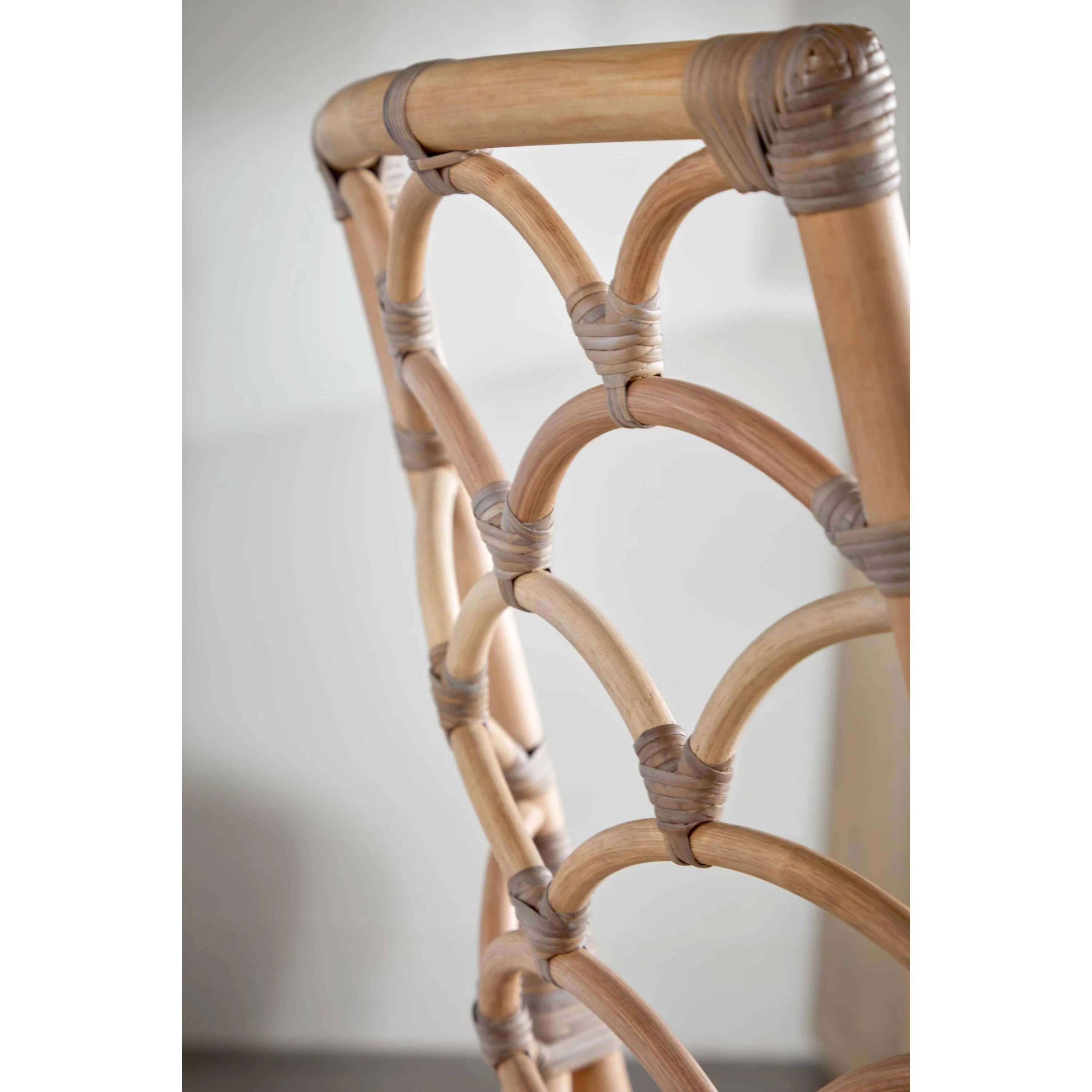 Essentials For Living Crescent Dining Chair ~ Matte Gray Rattan, Blanche, Matte Gray Binding (SET of 2) - Image 7