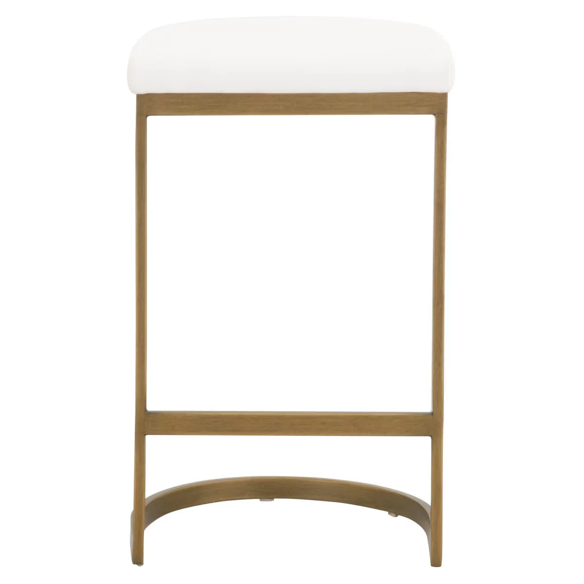 Essentials For Living Cresta Counter Stool ~ LiveSmart Peyton-Pearl With Brushed Gold Frame