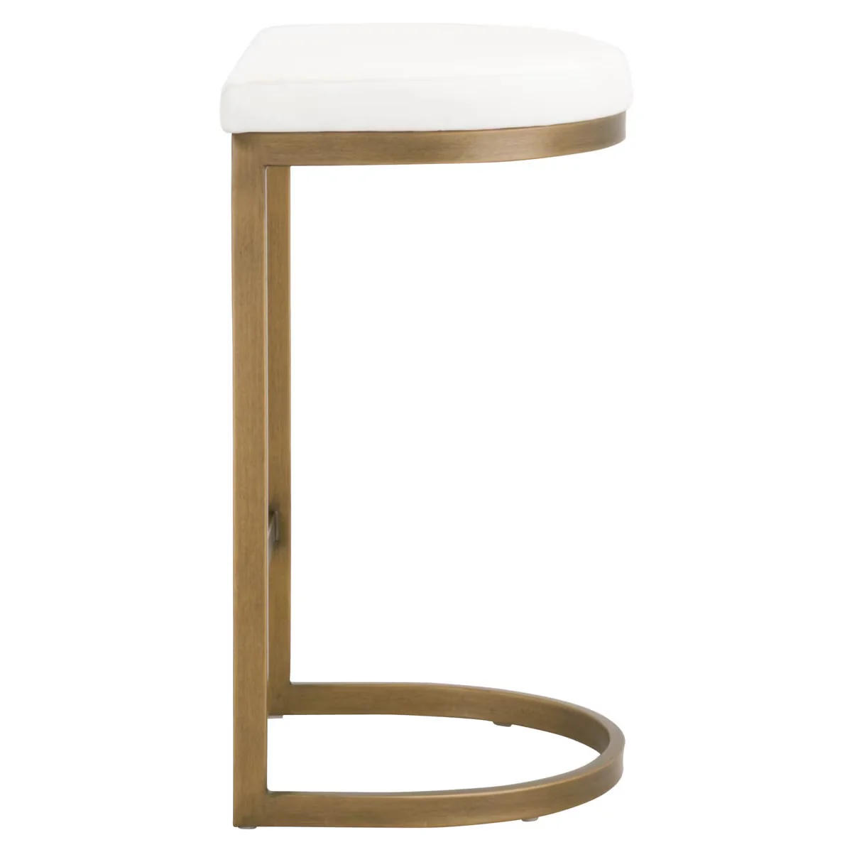 Essentials For Living Cresta Counter Stool ~ LiveSmart Peyton-Pearl With Brushed Gold Frame - Image 2