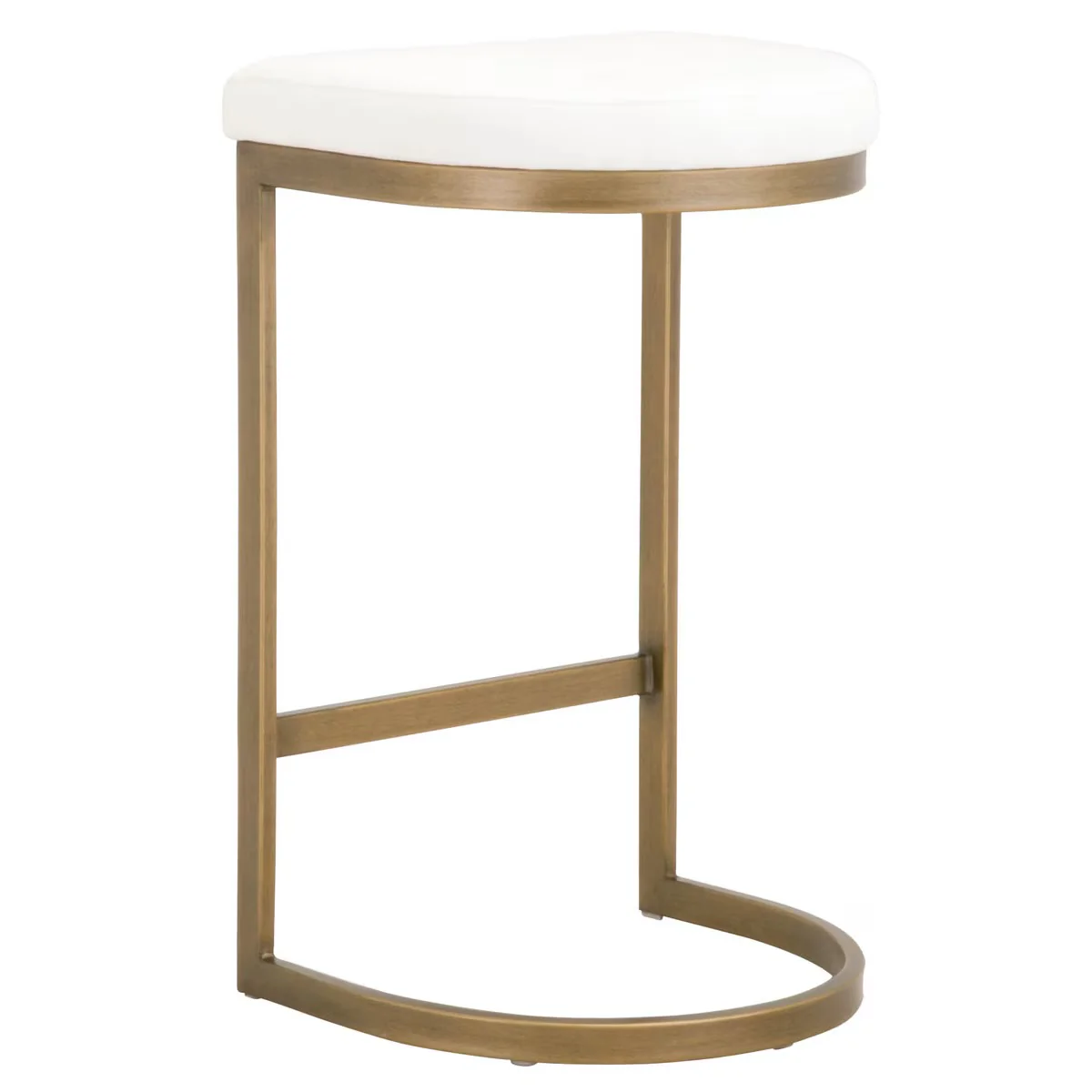 Essentials For Living Cresta Counter Stool ~ LiveSmart Peyton-Pearl With Brushed Gold Frame - Image 3