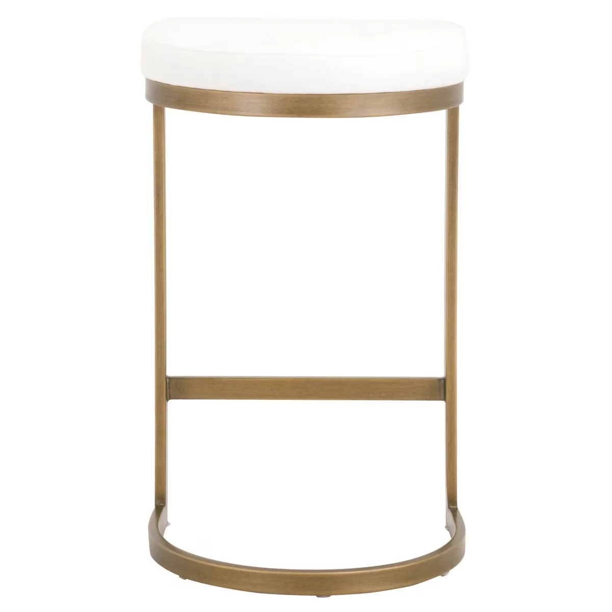 Essentials For Living Cresta Counter Stool ~ LiveSmart Peyton-Pearl With Brushed Gold Frame - Image 4