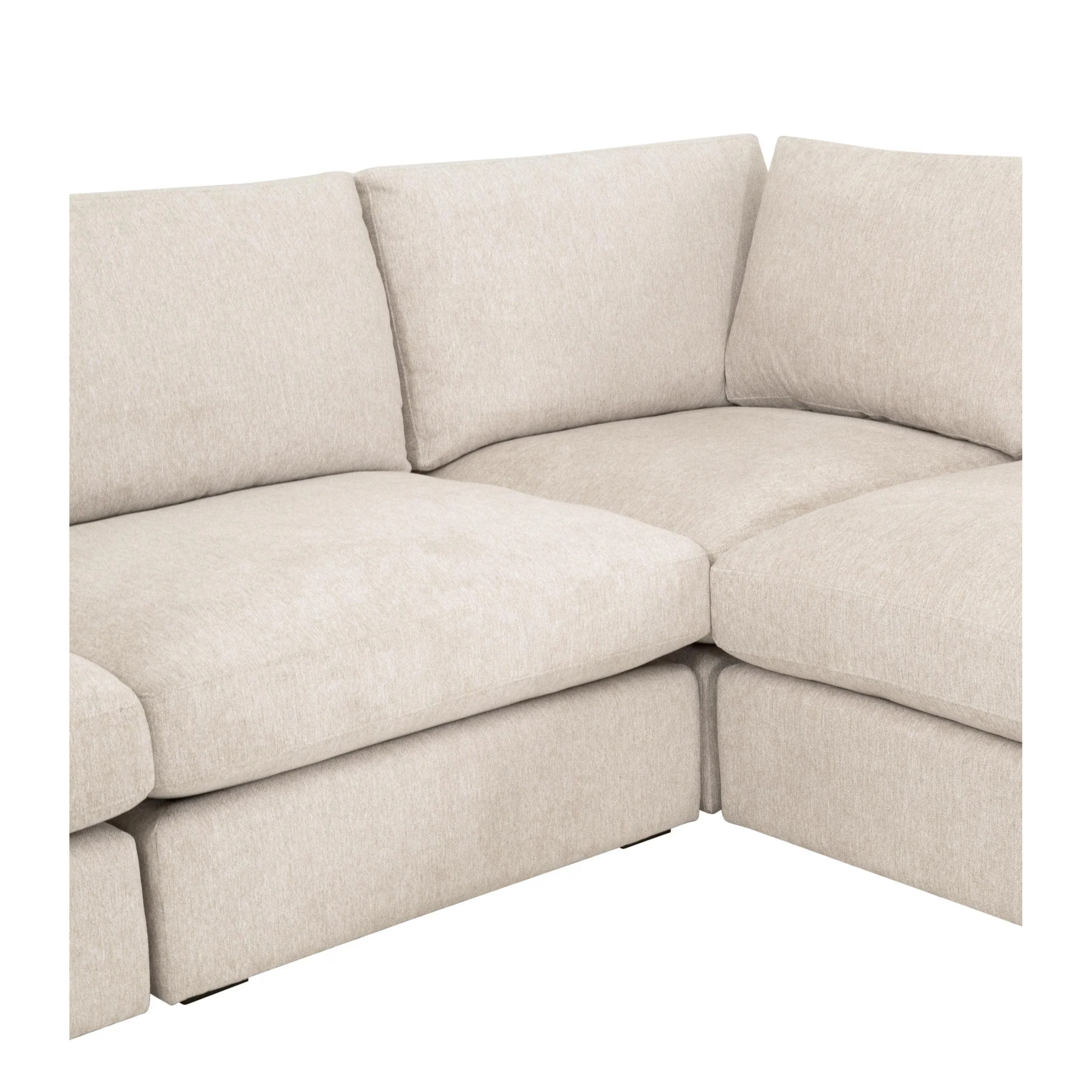 Essentials For Living Daley Modular Armless Chair ~ LiveSmart Halifax Ivory, Espresso - Image 9
