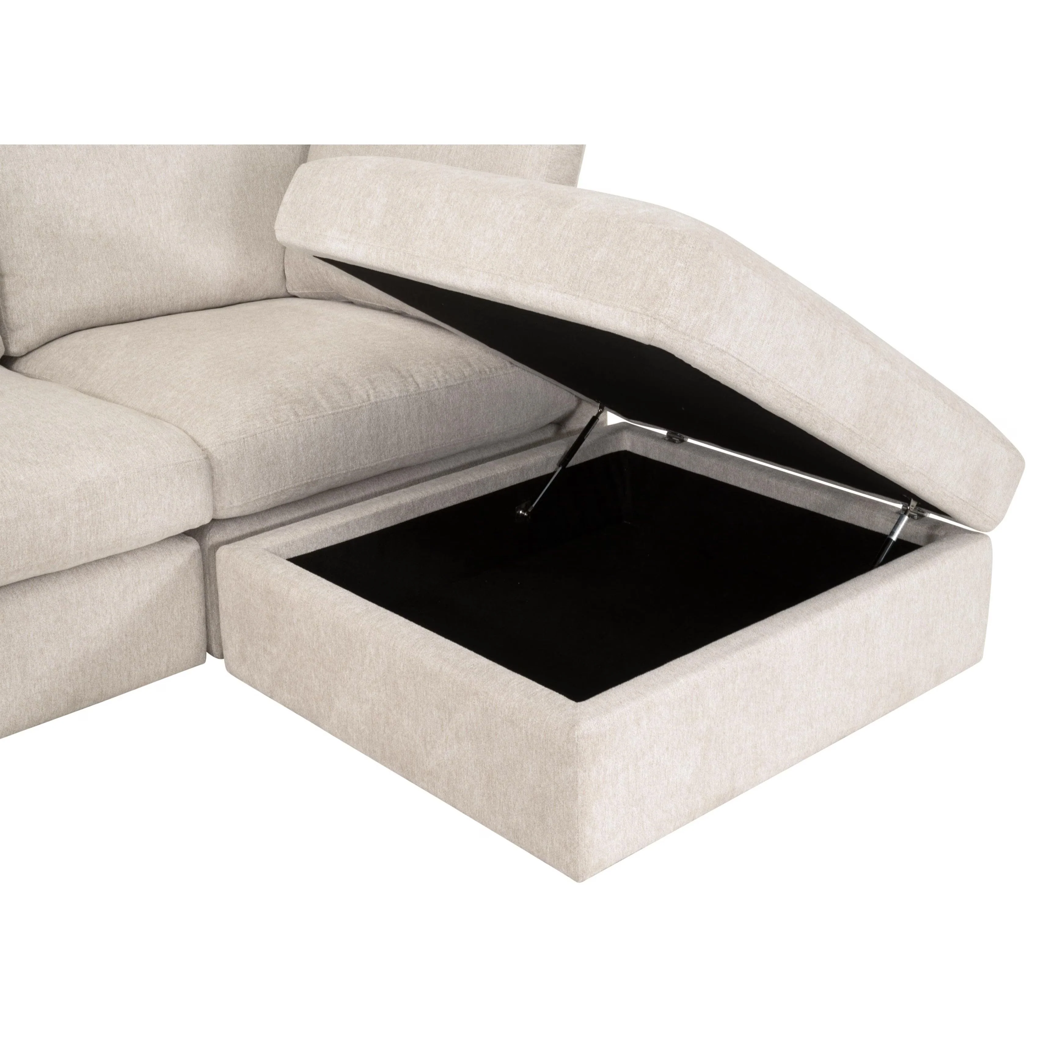 Essentials For Living Daley Modular Storage Ottoman ~ LiveSmart Halifax Ivory, Espresso - Image 13