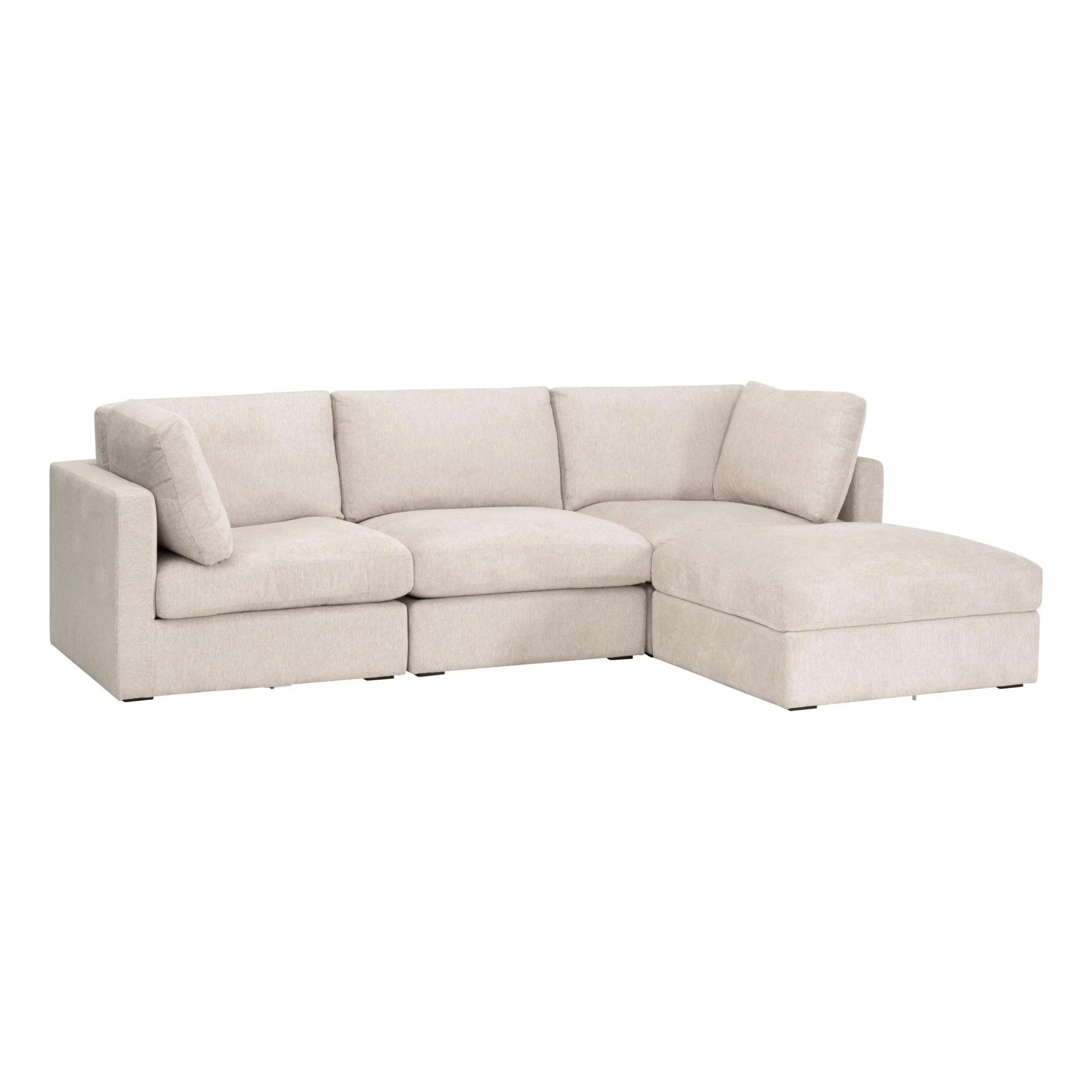 Essentials For Living Daley Modular Storage Ottoman ~ LiveSmart Halifax Ivory, Espresso - Image 7