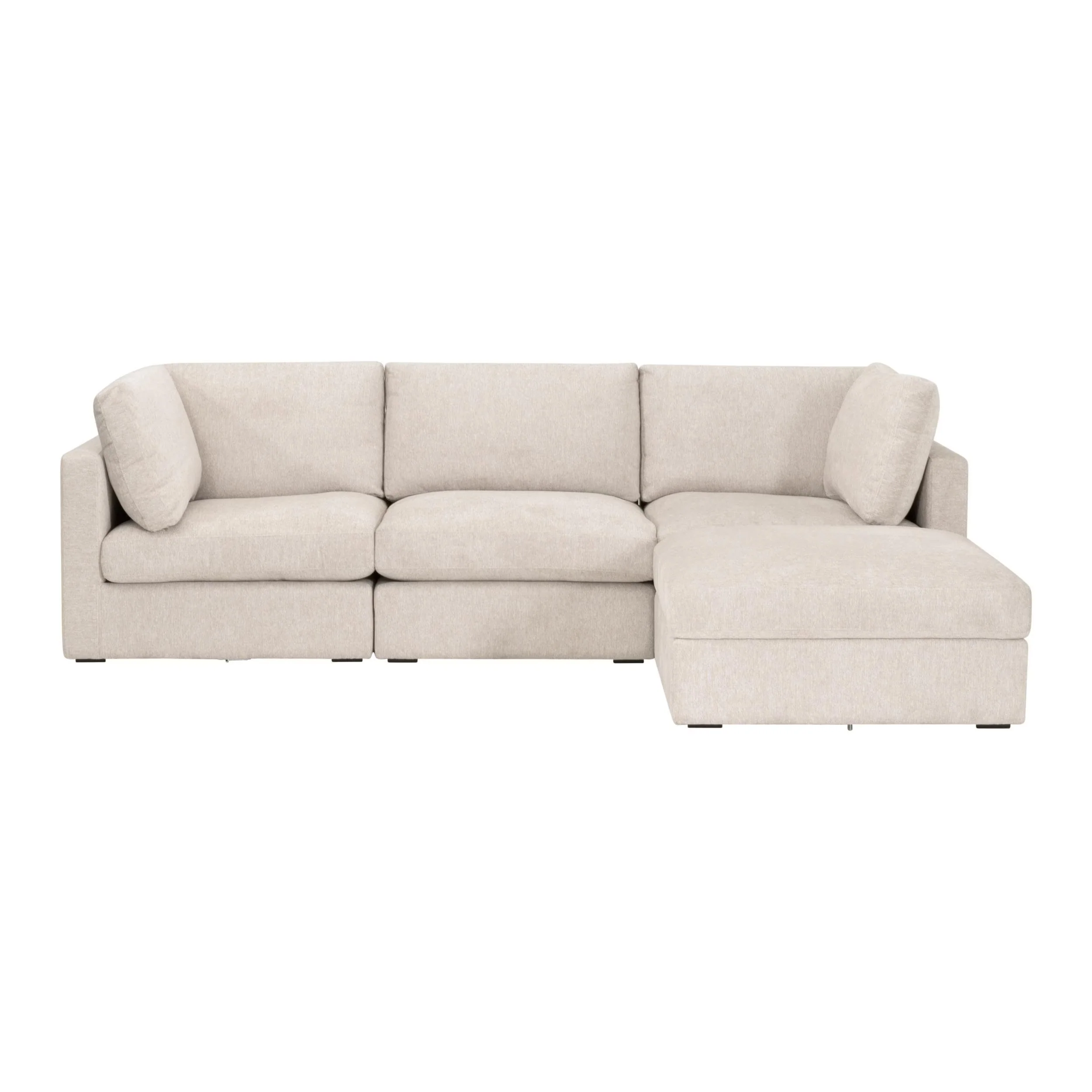 Essentials For Living Daley Modular Storage Ottoman ~ LiveSmart Halifax Ivory, Espresso - Image 8