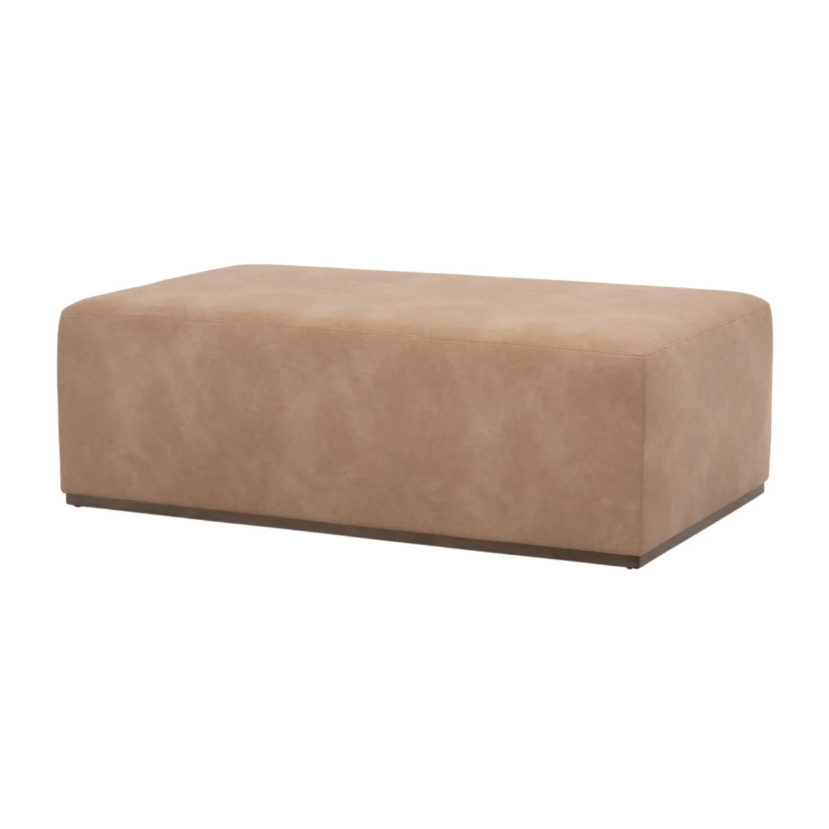Essentials For Living Dovetail Upholstered Coffee Table ~ Ivanhoe Toast, Burnished Brown Acacia - Image 4
