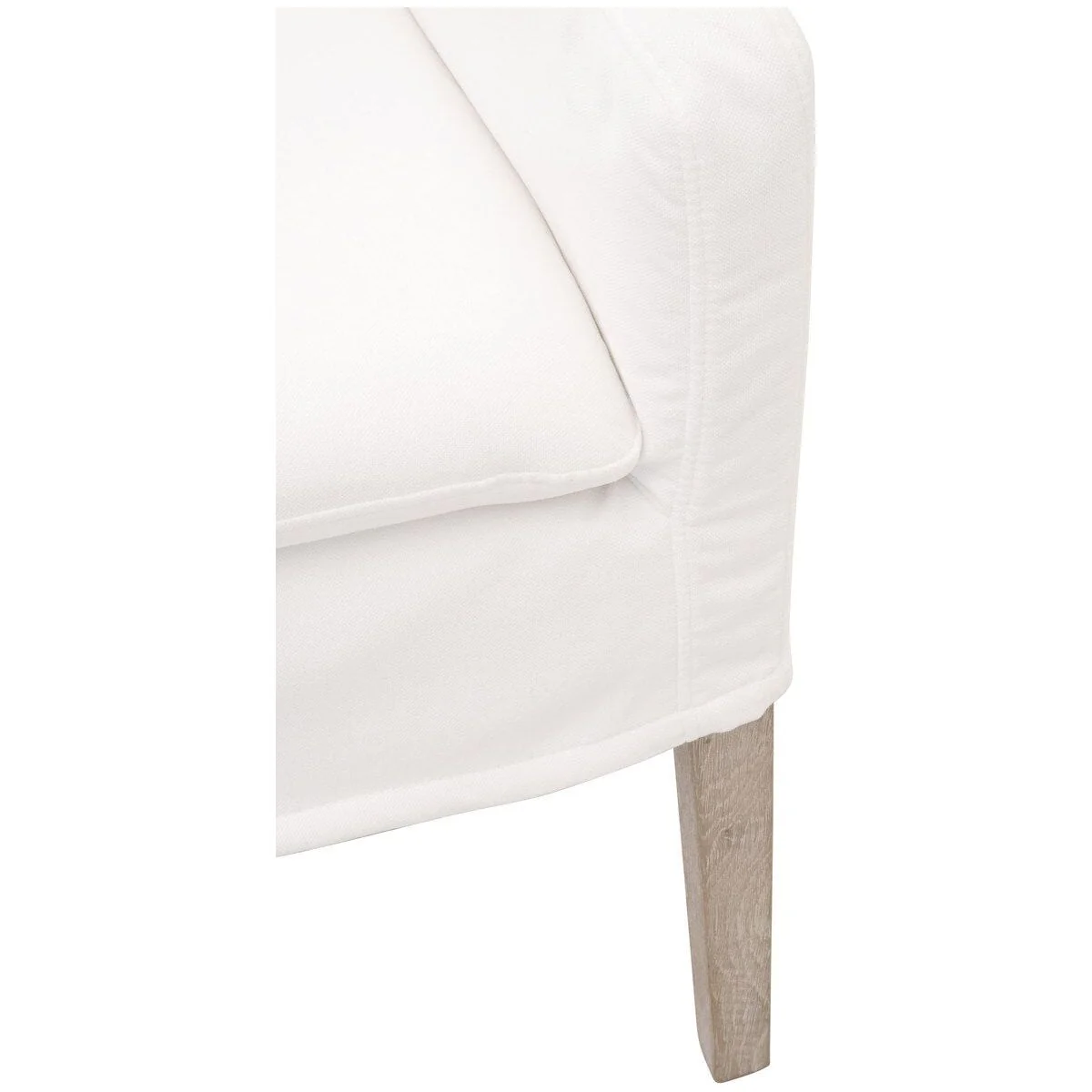 Essentials For Living Drake Slipcover Arm Dining Chair ~ LiveSmart Peyton-Pearl With Natural Gray Oak Frame - Image 6