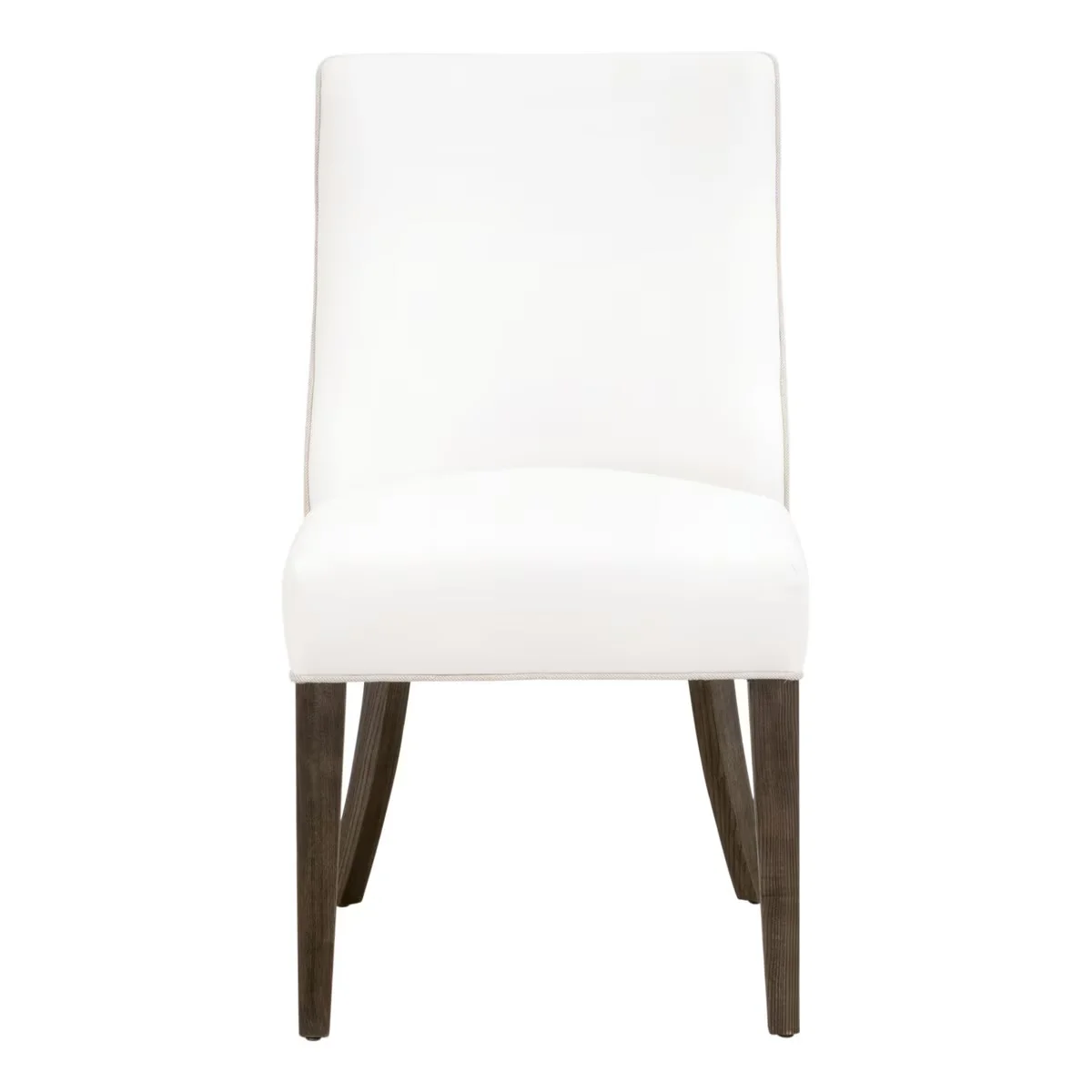 Essentials For Living Duet Dining Chair~ LiveSmart Peyton-Pearl, Performance Bisque French Linen With Burnt Brown Ash Frame (SET of 2)