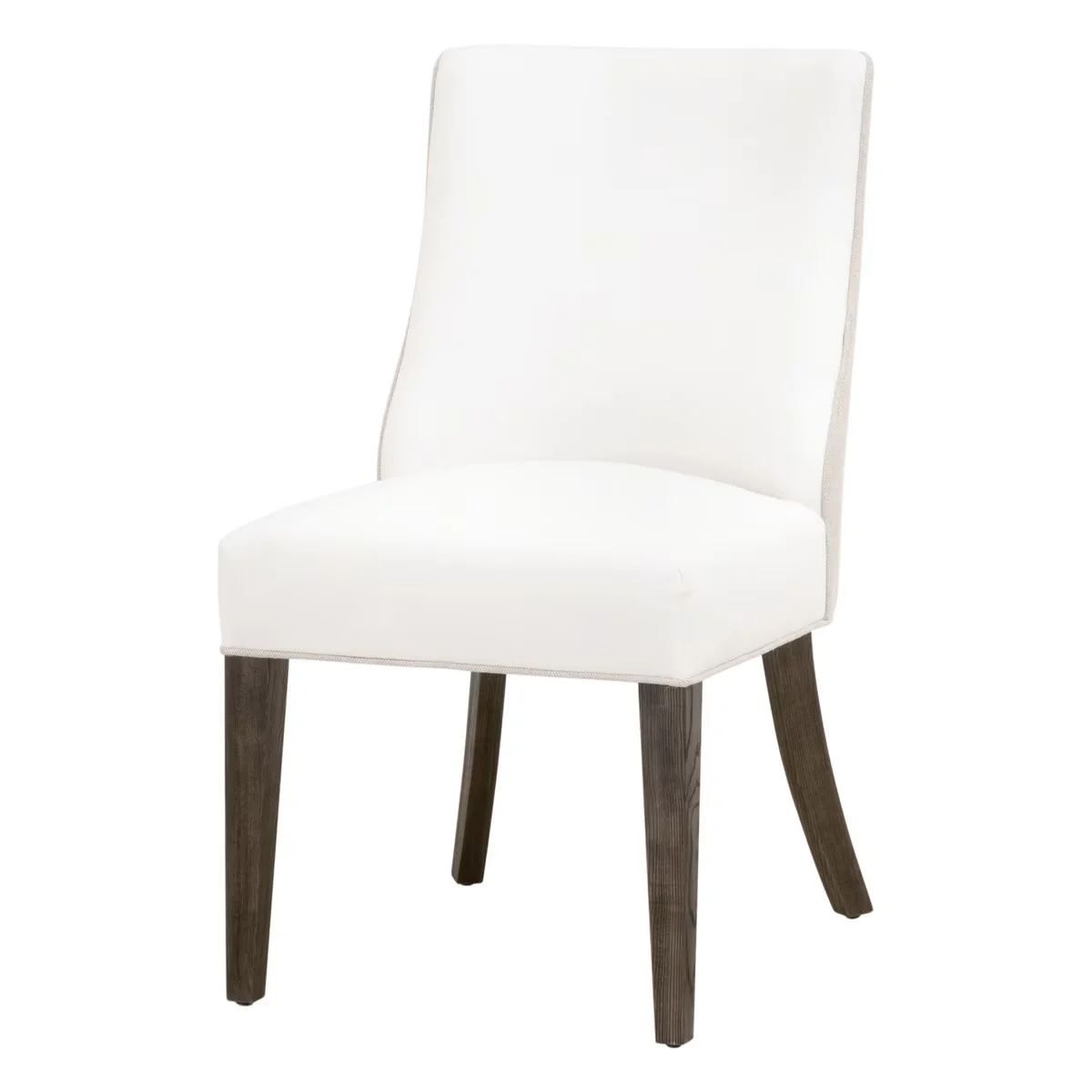 Essentials For Living Duet Dining Chair~ LiveSmart Peyton-Pearl, Performance Bisque French Linen With Burnt Brown Ash Frame (SET of 2) - Image 2