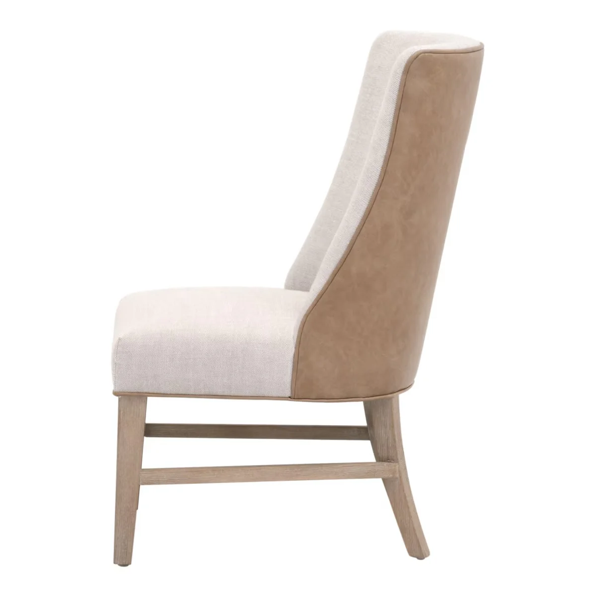 Essentials For Living Duet Head Dining Chair ~ Performance Bisque French Linen, Ivanhoe Toast With Natural Gray Ash Frame - Image 3
