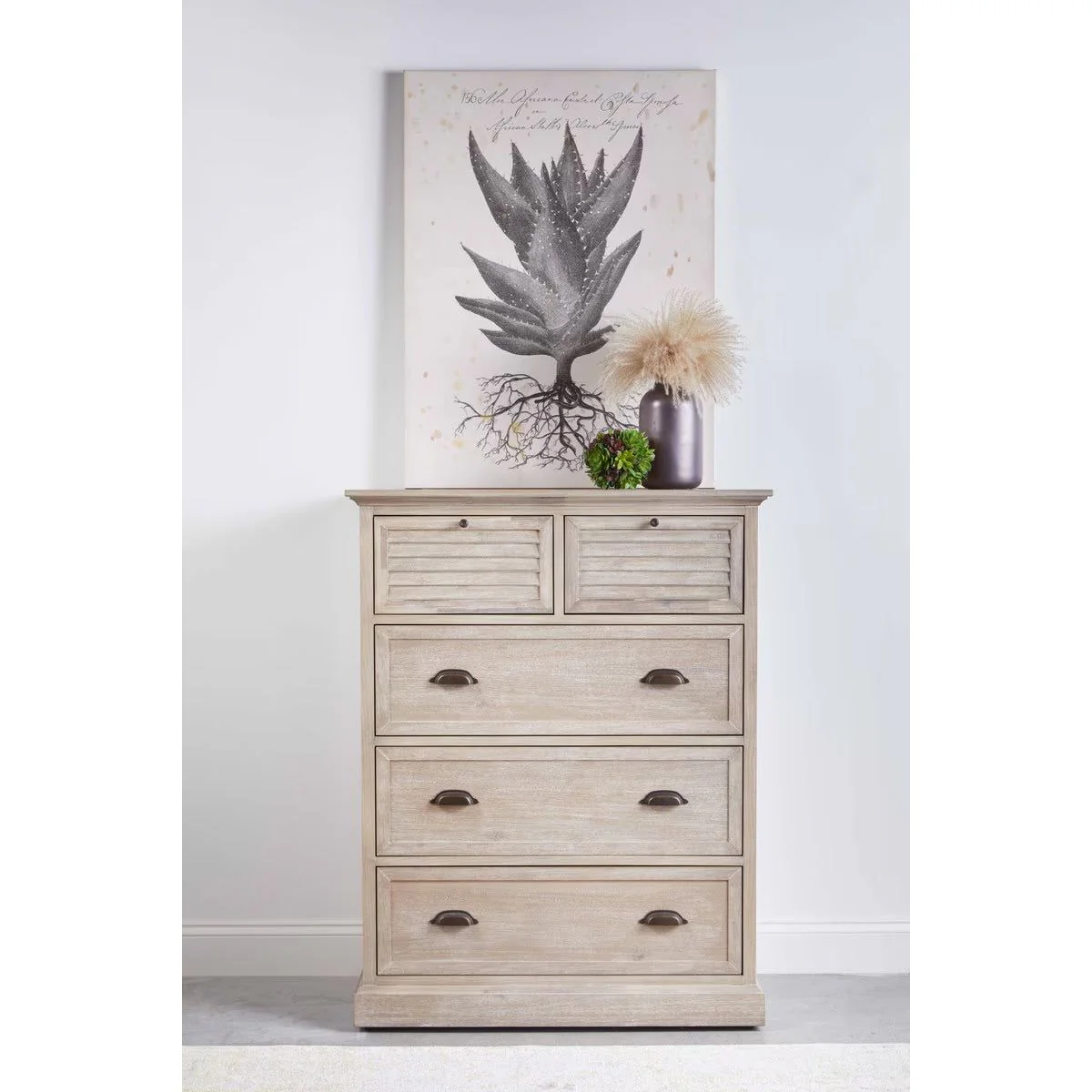 Essentials For Living Eden 5-Drawer High Chest~ Natural Gray Acacia - Image 9