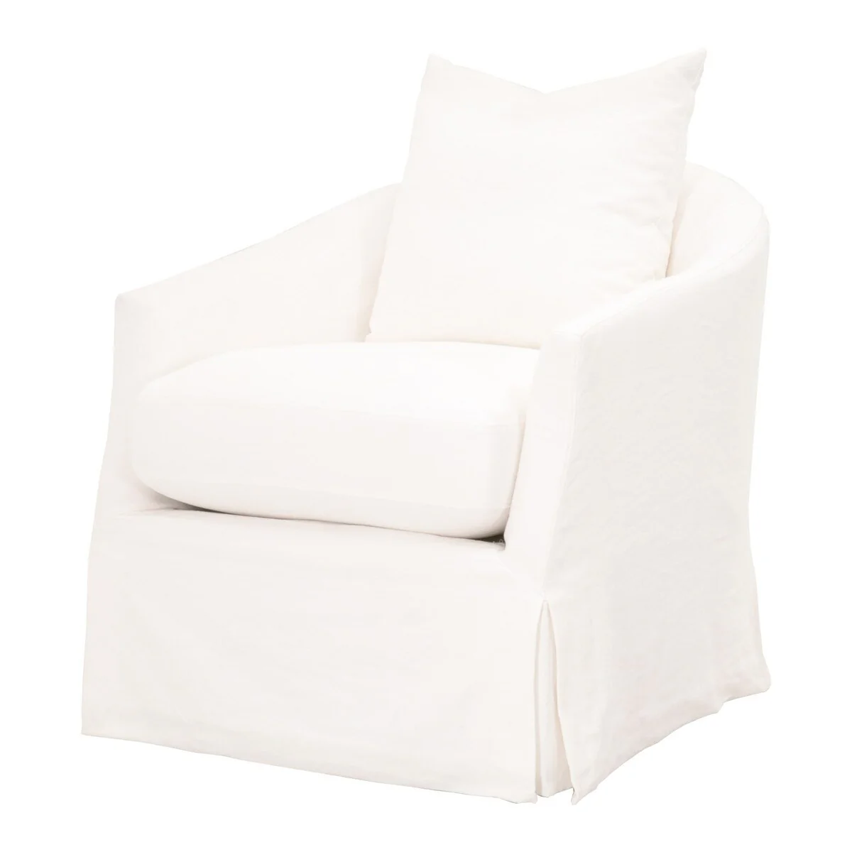 Essentials For Living Faye Slipcover Swivel Club Chair ~ Cream Crepe - Image 2