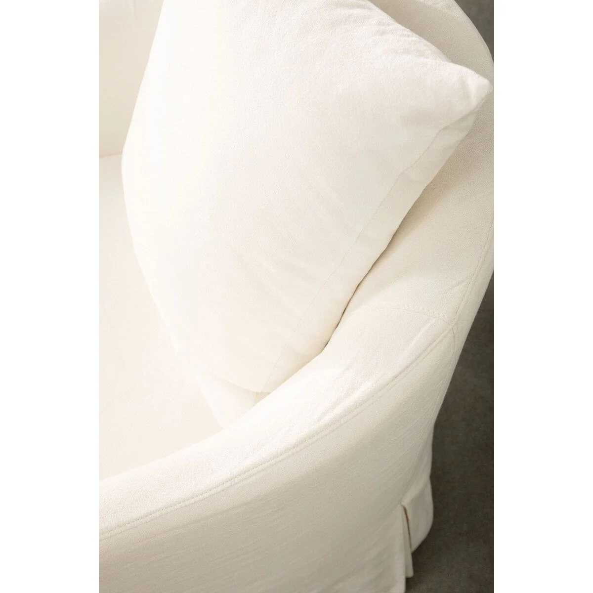 Essentials For Living Faye Slipcover Swivel Club Chair ~ Cream Crepe - Image 6