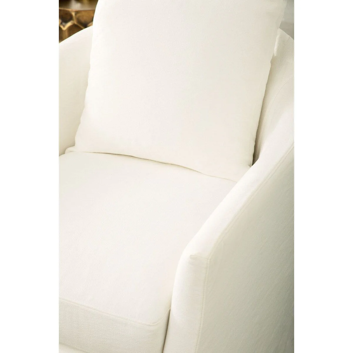 Essentials For Living Faye Slipcover Swivel Club Chair ~ Cream Crepe - Image 7