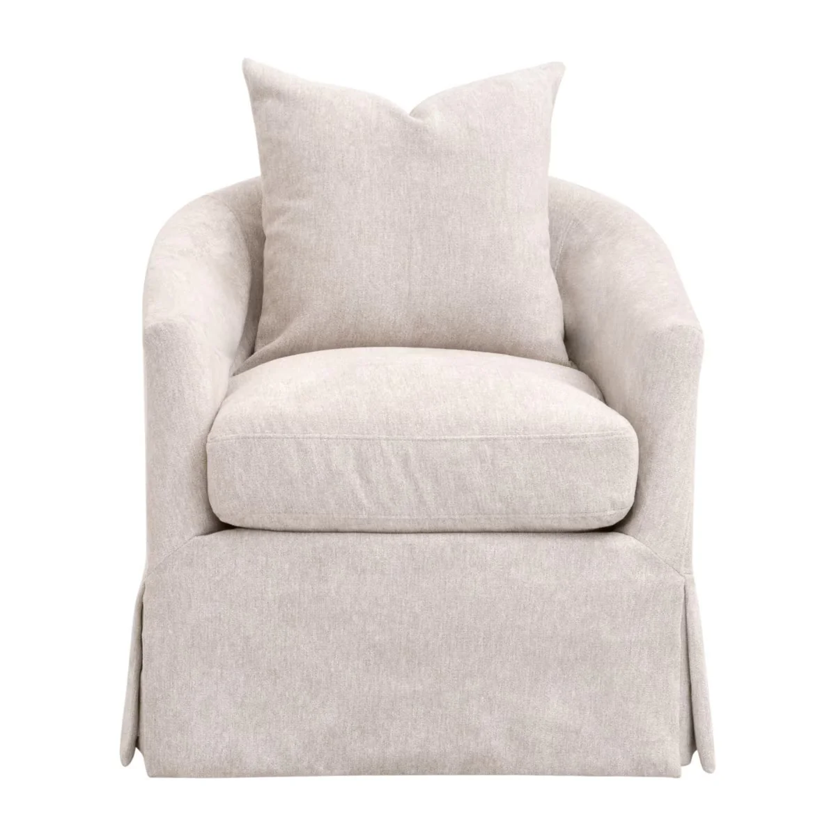 Essentials For Living Faye Slipcover Swivel Club Chair ~ LiveSmart Halifax-Ivory