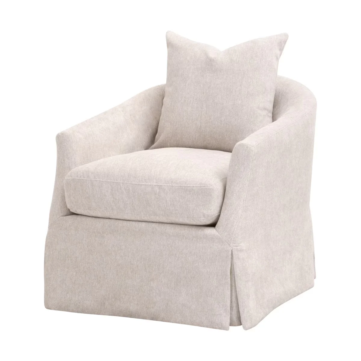 Essentials For Living Faye Slipcover Swivel Club Chair ~ LiveSmart Halifax-Ivory - Image 2