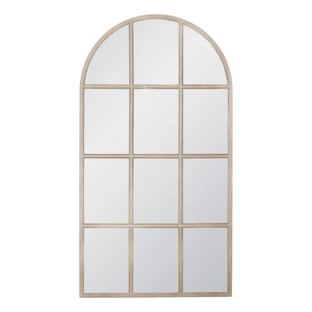 Essentials For Living Grid Arched Mirror ~ Natural Grey Oak