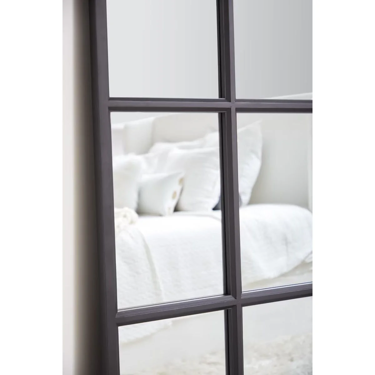 Essentials For Living Grid Mirror ~ Matte Black Oak - Image 5