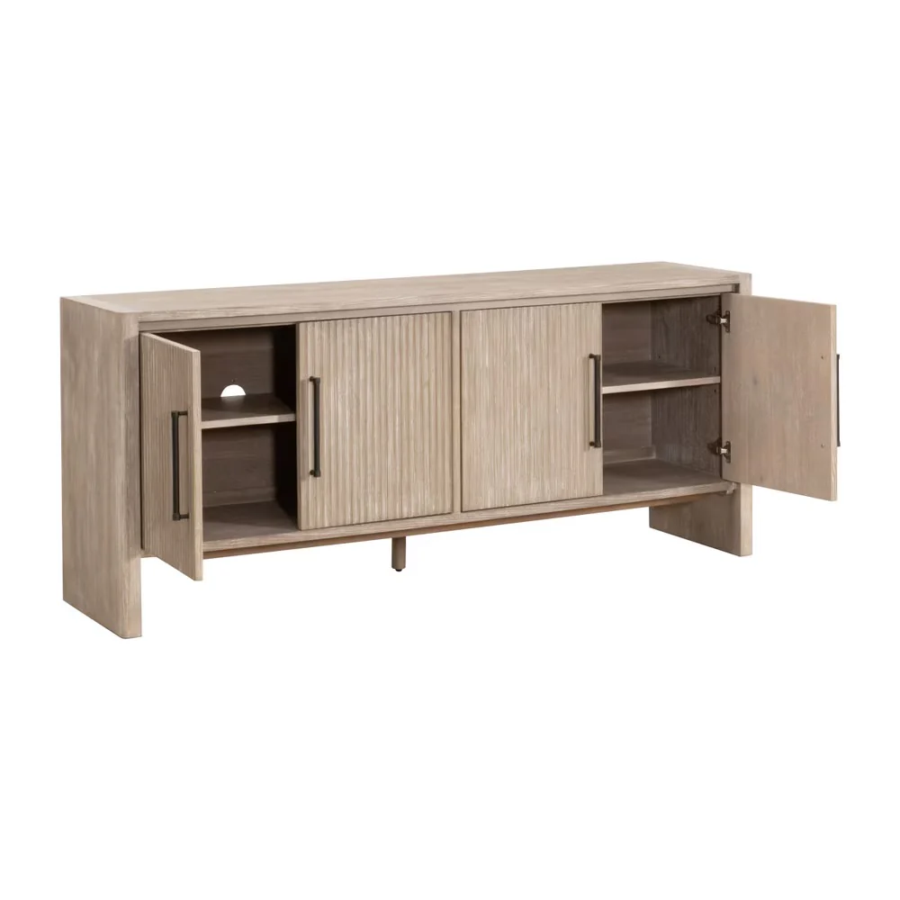 Essentials For Living Halloway Media Sideboard ~ Natural Gray Acacia - Image 7