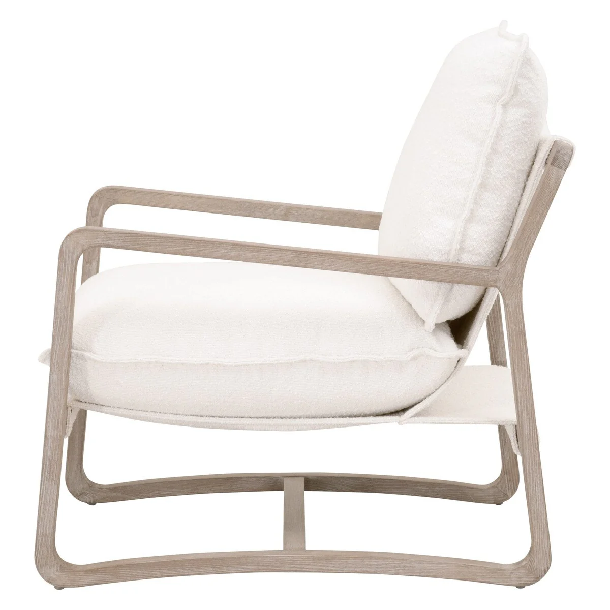 Essentials For Living Hamlin Club Chair ~ LiveSmart Boucle-Snow, Natural Gray Oak - Image 3