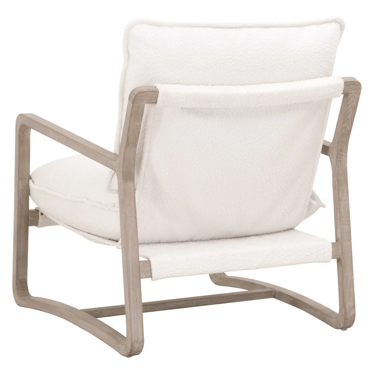 Essentials For Living Hamlin Club Chair ~ LiveSmart Boucle-Snow, Natural Gray Oak - Image 4