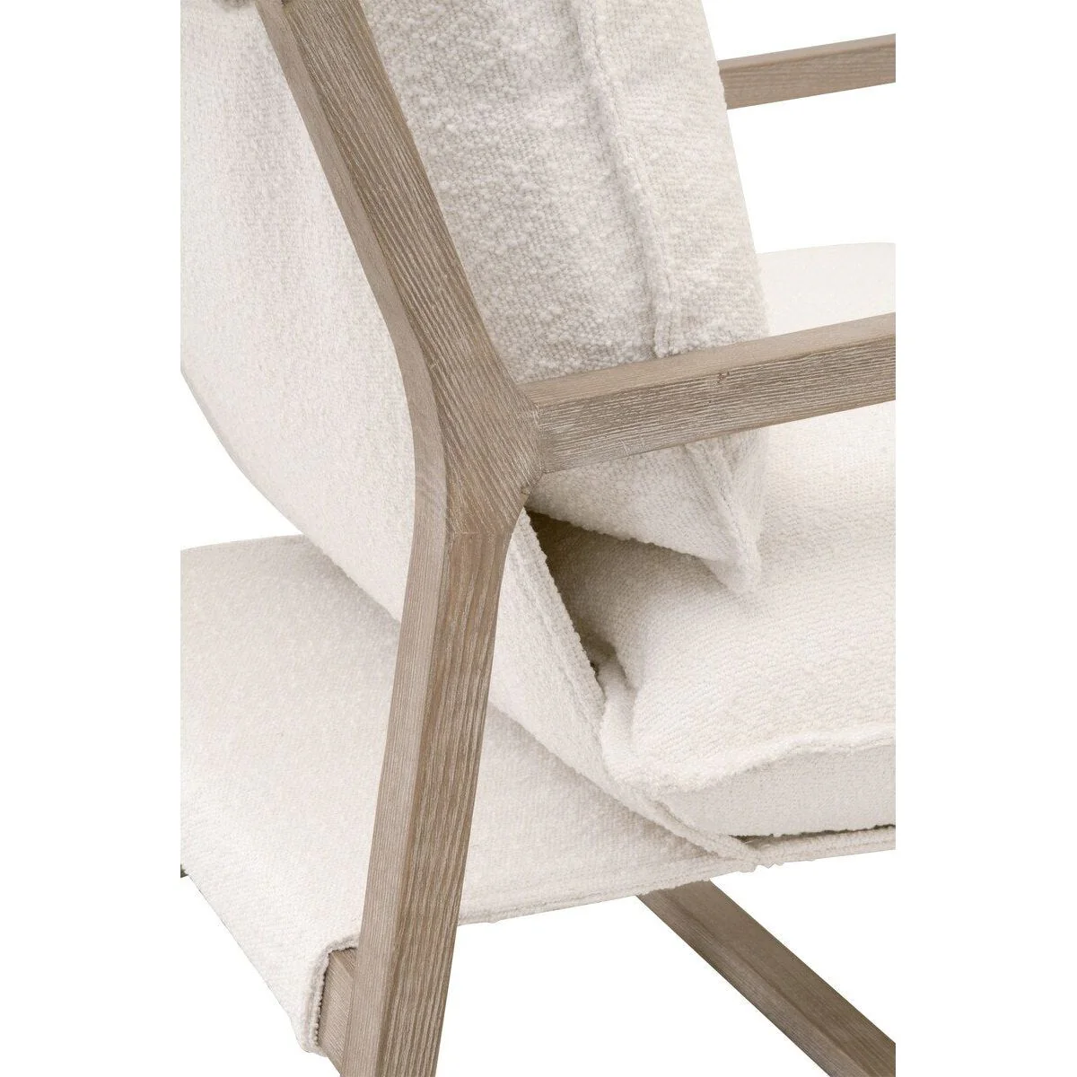 Essentials For Living Hamlin Club Chair ~ LiveSmart Boucle-Snow, Natural Gray Oak - Image 6