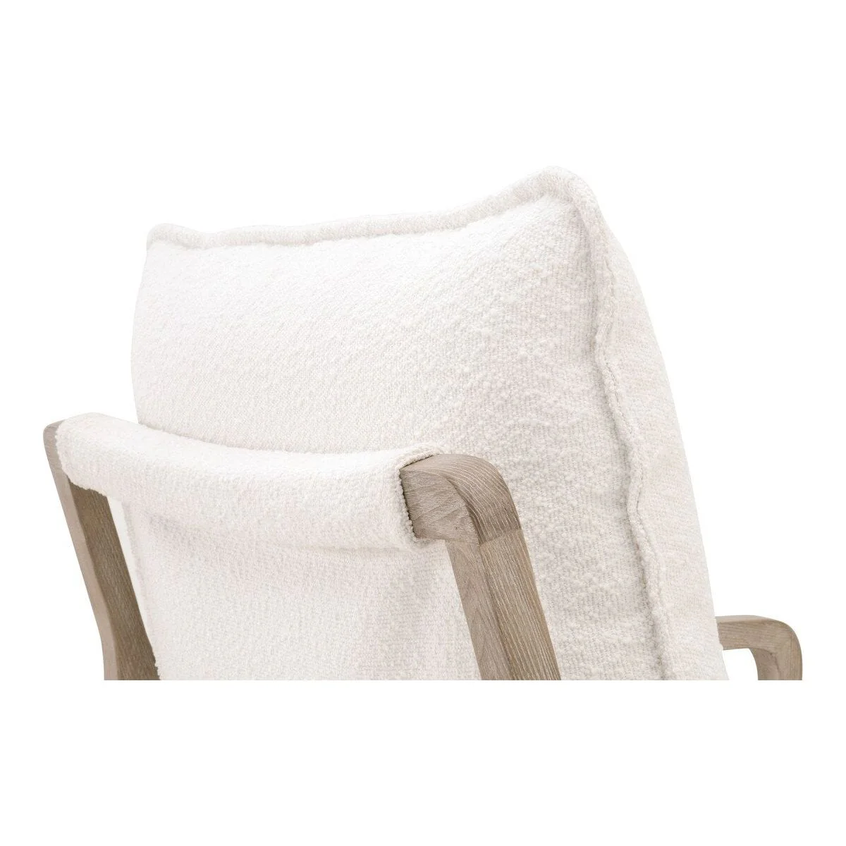 Essentials For Living Hamlin Club Chair ~ LiveSmart Boucle-Snow, Natural Gray Oak - Image 7