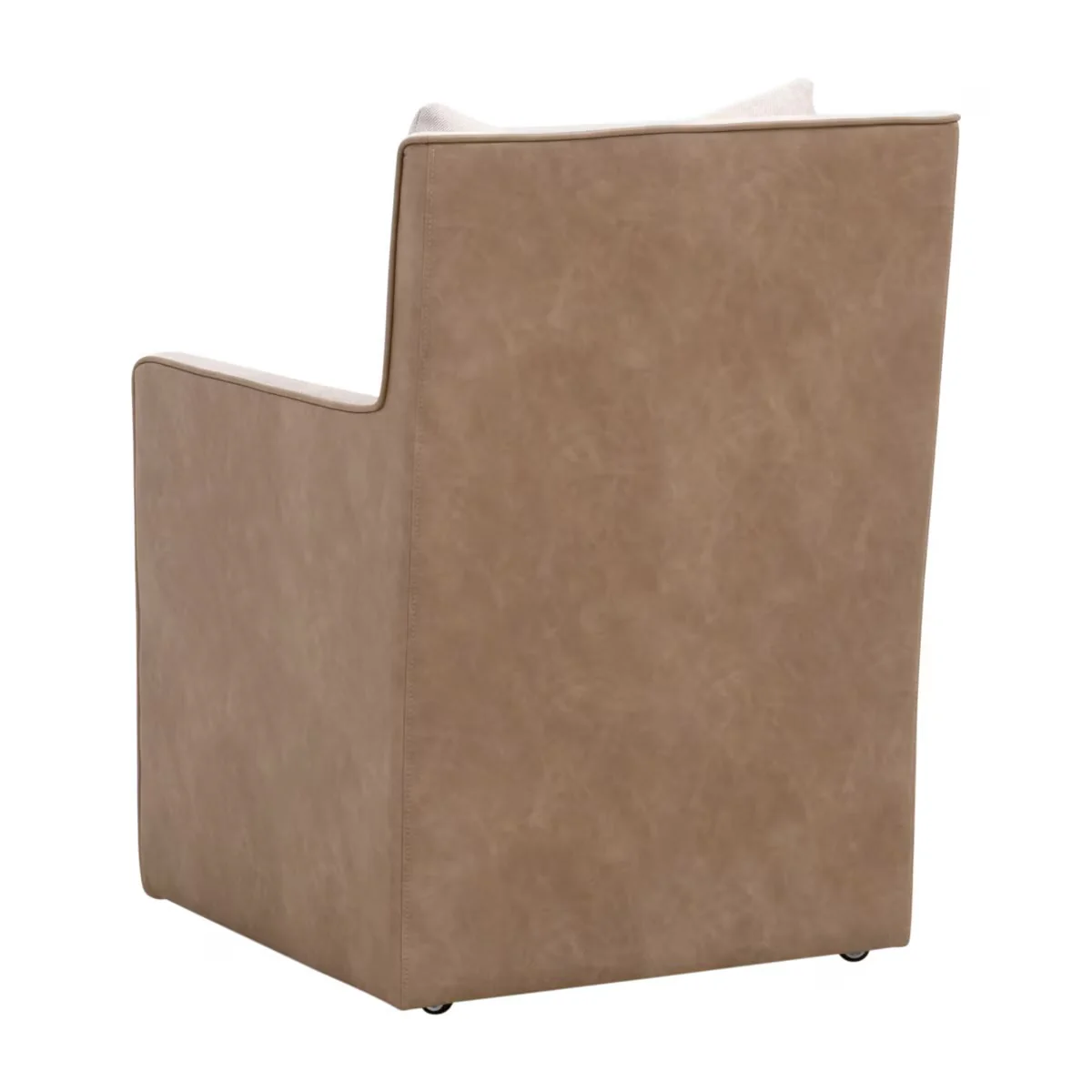 Essentials For Living Harmony Arm Dining Chair with Casters ~ Performance Bisque French Linen, Ivanhoe-Toast - Image 4