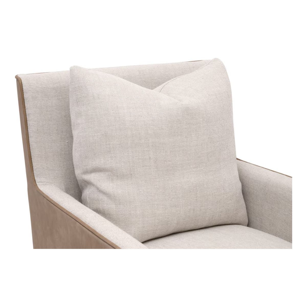 Essentials For Living Harmony Arm Dining Chair with Casters ~ Performance Bisque French Linen, Ivanhoe-Toast - Image 7