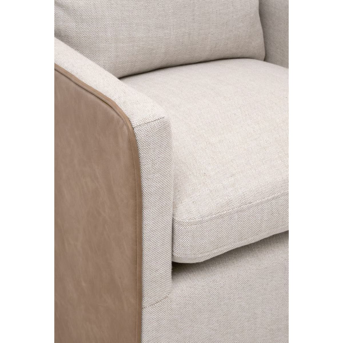 Essentials For Living Harmony Arm Dining Chair with Casters ~ Performance Bisque French Linen, Ivanhoe-Toast - Image 8
