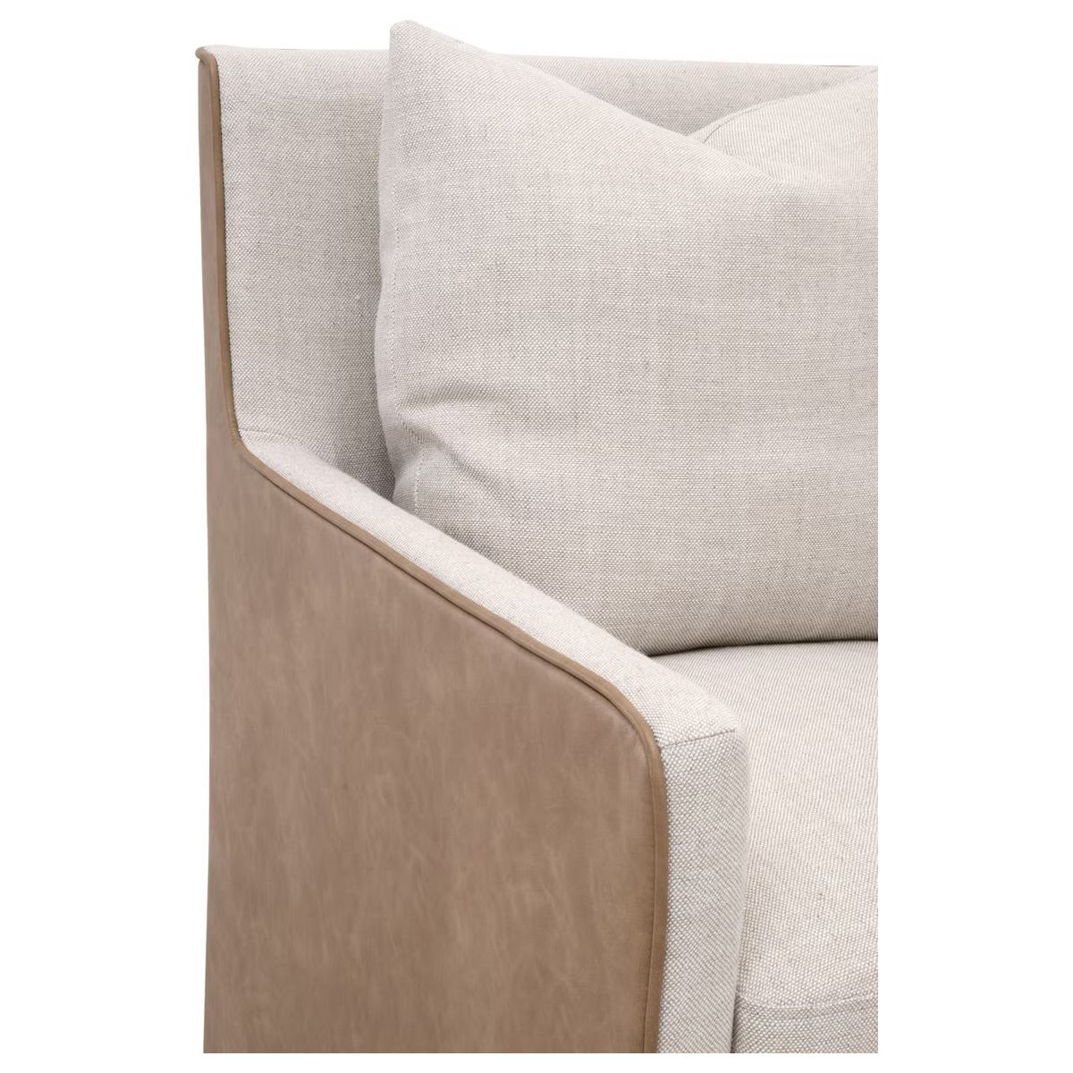 Essentials For Living Harmony Arm Dining Chair with Casters ~ Performance Bisque French Linen, Ivanhoe-Toast - Image 9