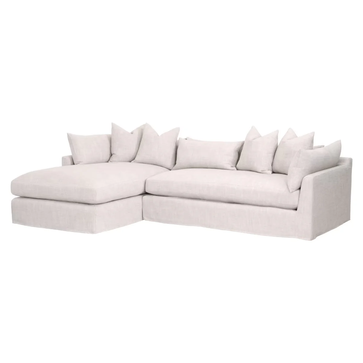 Essentials For Living Haven 110” Lounge Slipcovered LF Sectional ~ Bisque - Image 2