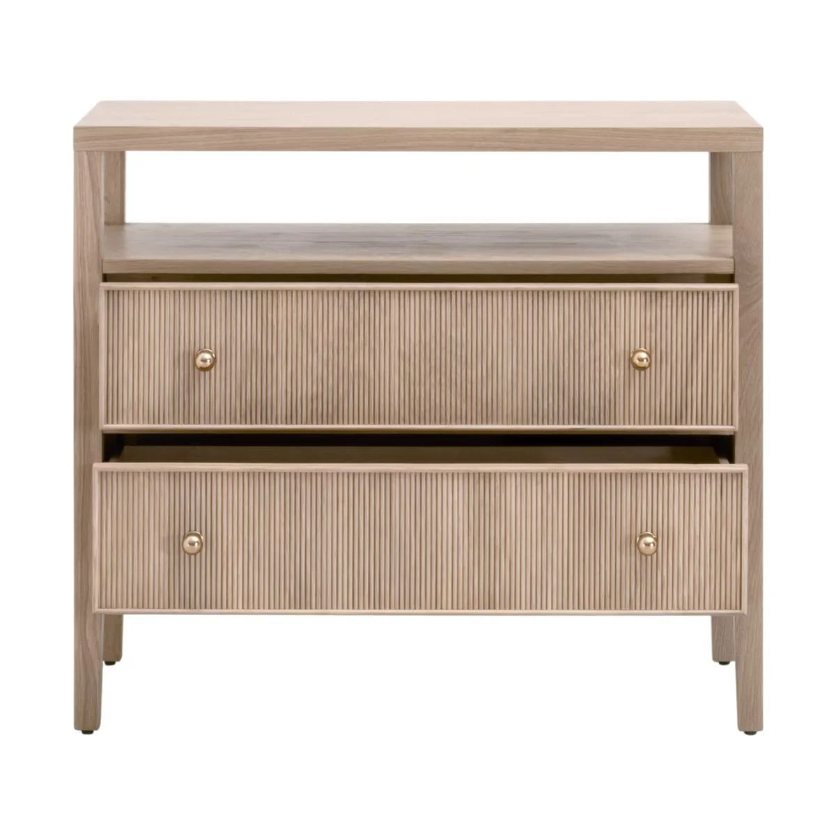 Essentials For Living Highland Open Shelf 2-Drawer Nightstand~ Natural Oak - Image 2