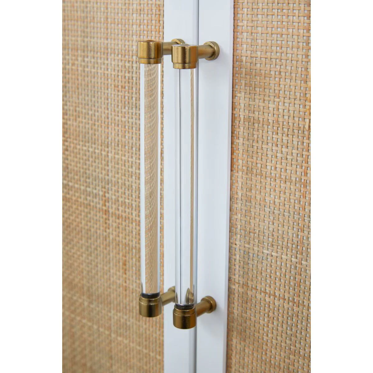 Essentials For Living Holland Matte White With Natural Rattan Media Sideboard - Image 4