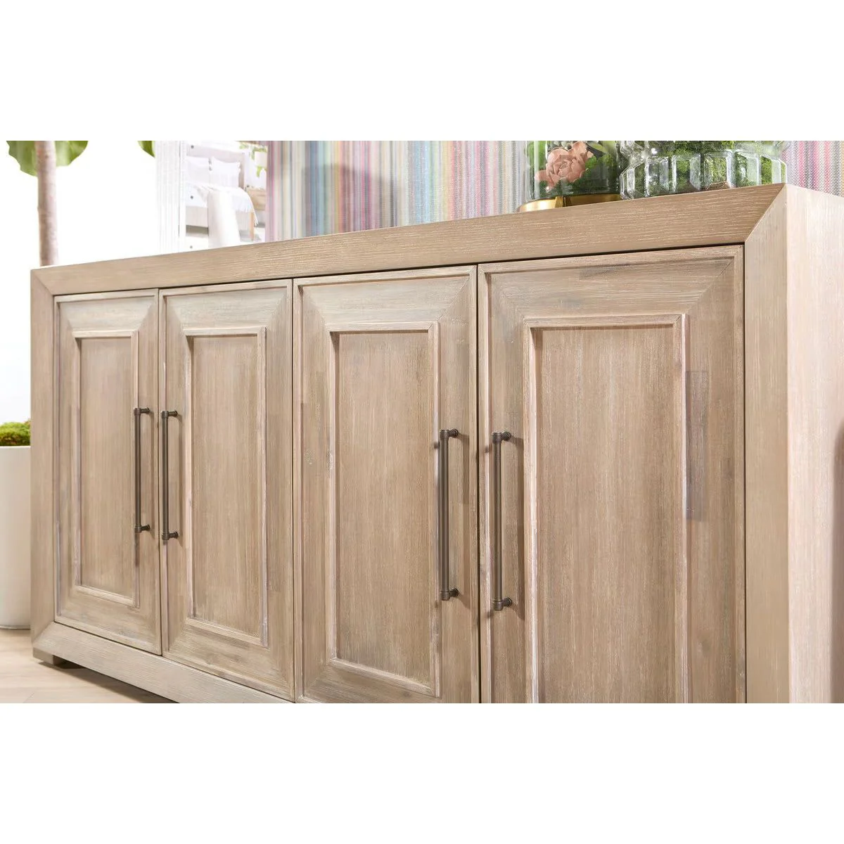Essentials For Living Hunter Natural Gray Acacia Media Sideboard - Image 13