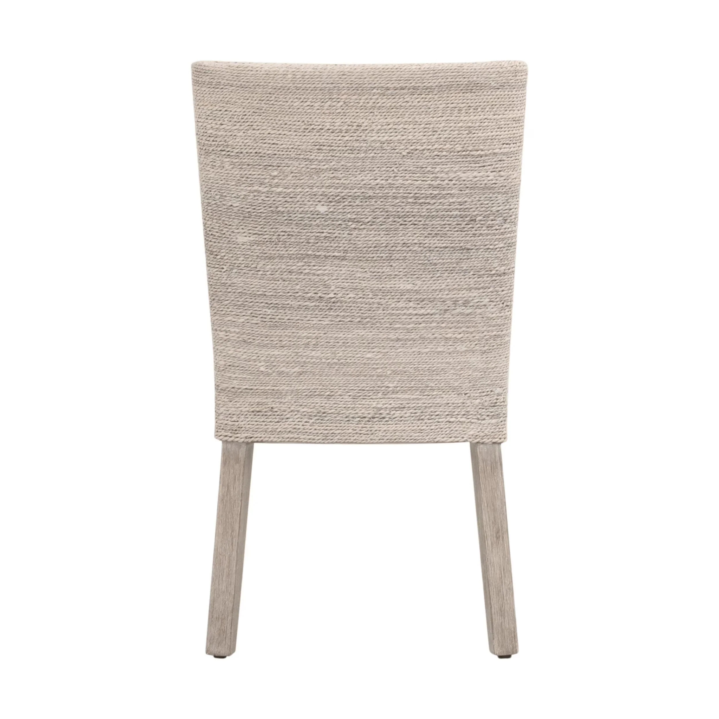 Essentials For Living Isle Dining Chairs ~ White Wash Abaca Rope, LiveSmart Peyton Pearl, Natural Gray Mahogany ~ Set Of Two - Image 5