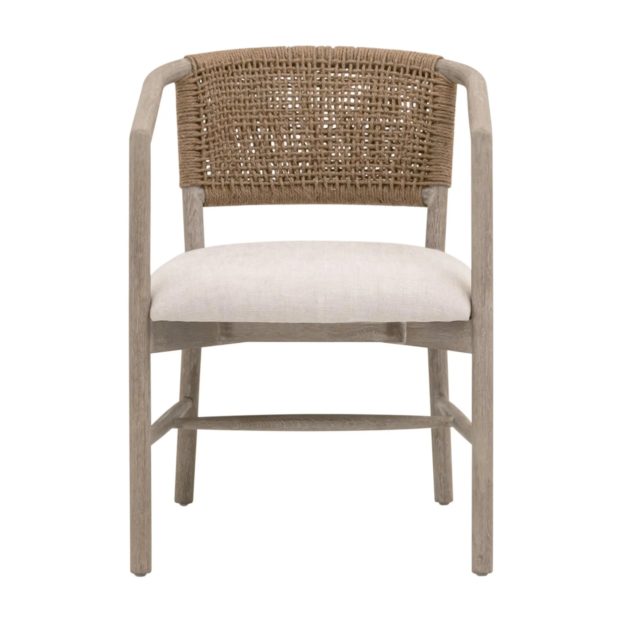 Essentials For Living Juxaposition Accent Chair~ Bisque, Natural Gray Oak, Jute Twine (SET of 2)