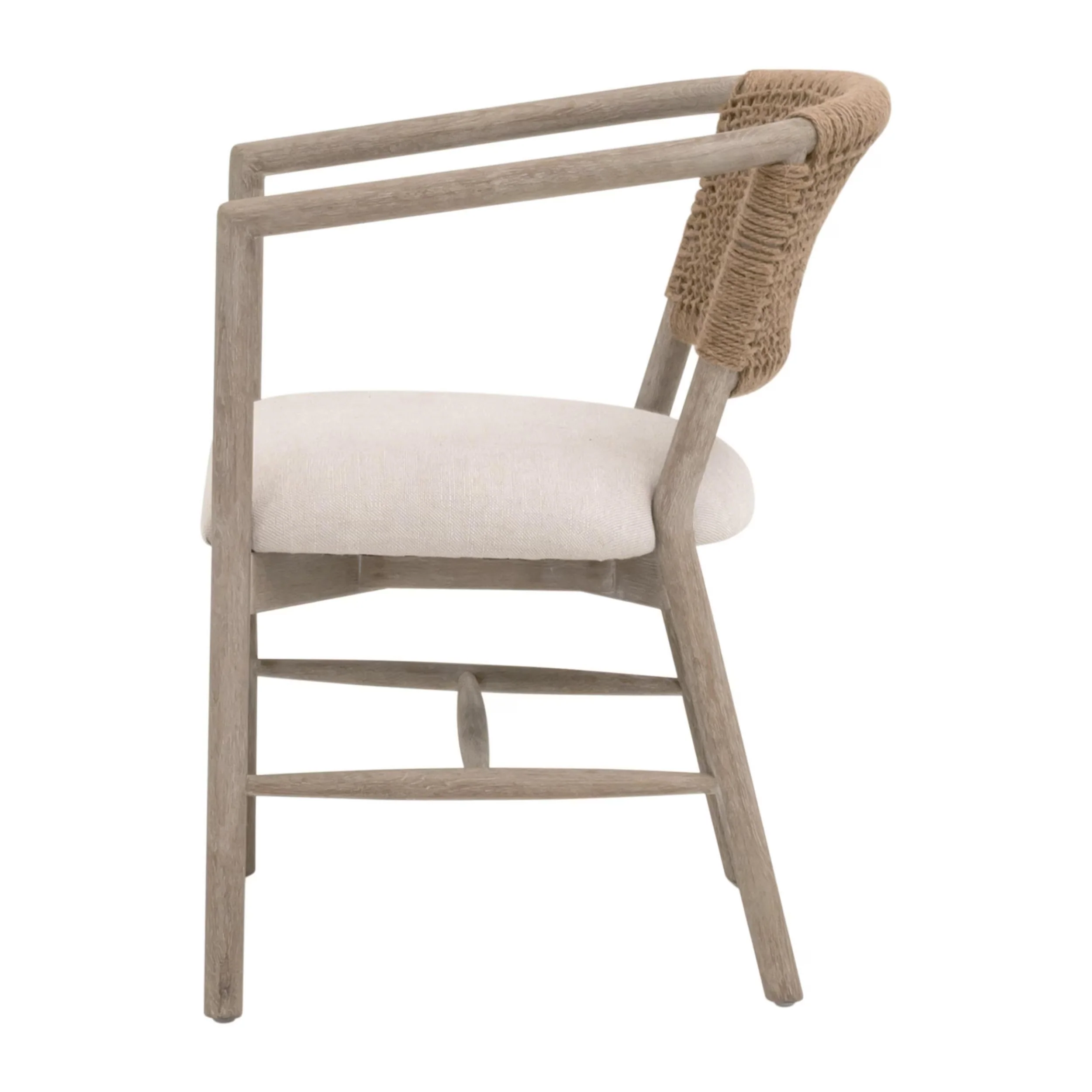 Essentials For Living Juxaposition Accent Chair~ Bisque, Natural Gray Oak, Jute Twine (SET of 2) - Image 3