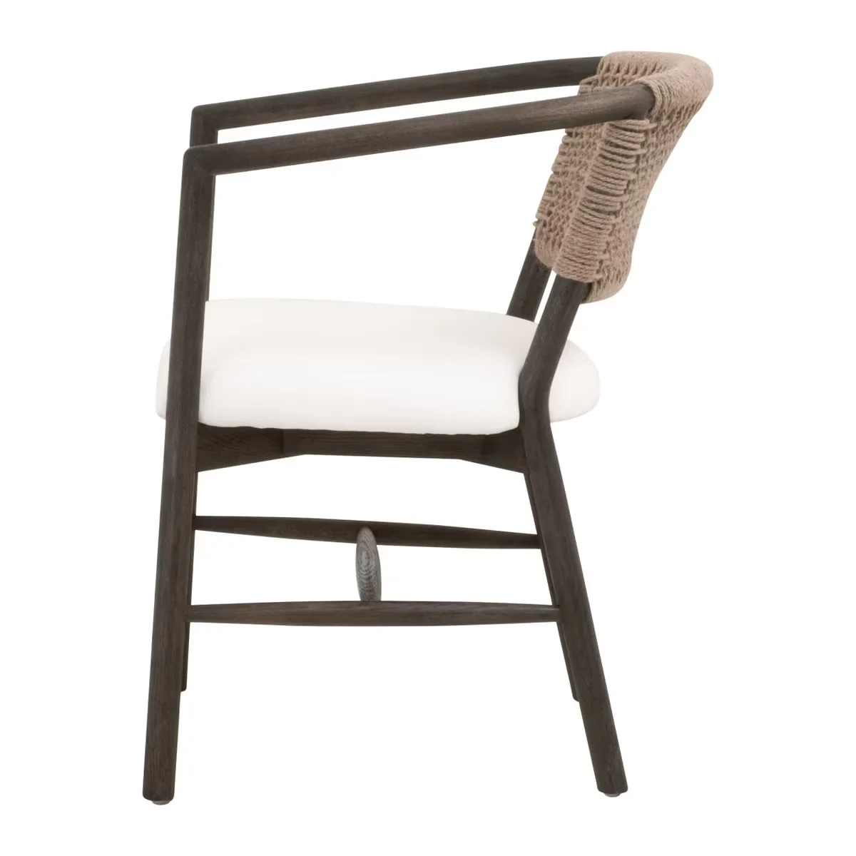 Essentials For Living Juxaposition Accent Chair~ LiveSmart Peyton-Pearl, Matte Brown Oak, Jute Twine - Image 3