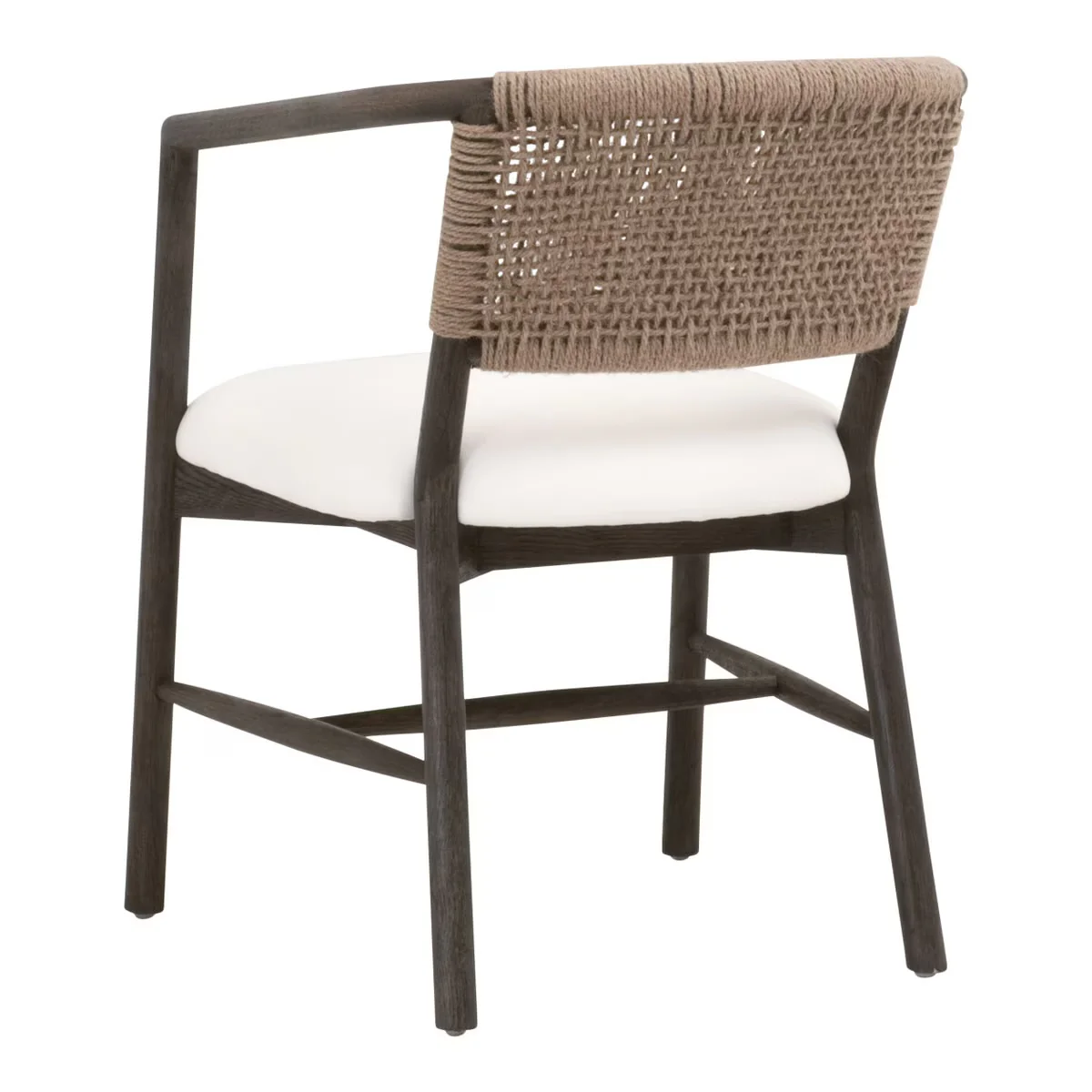 Essentials For Living Juxaposition Accent Chair~ LiveSmart Peyton-Pearl, Matte Brown Oak, Jute Twine - Image 4