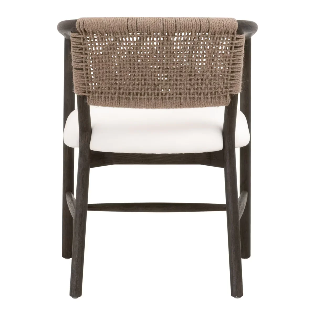 Essentials For Living Juxaposition Accent Chair~ LiveSmart Peyton-Pearl, Matte Brown Oak, Jute Twine - Image 5