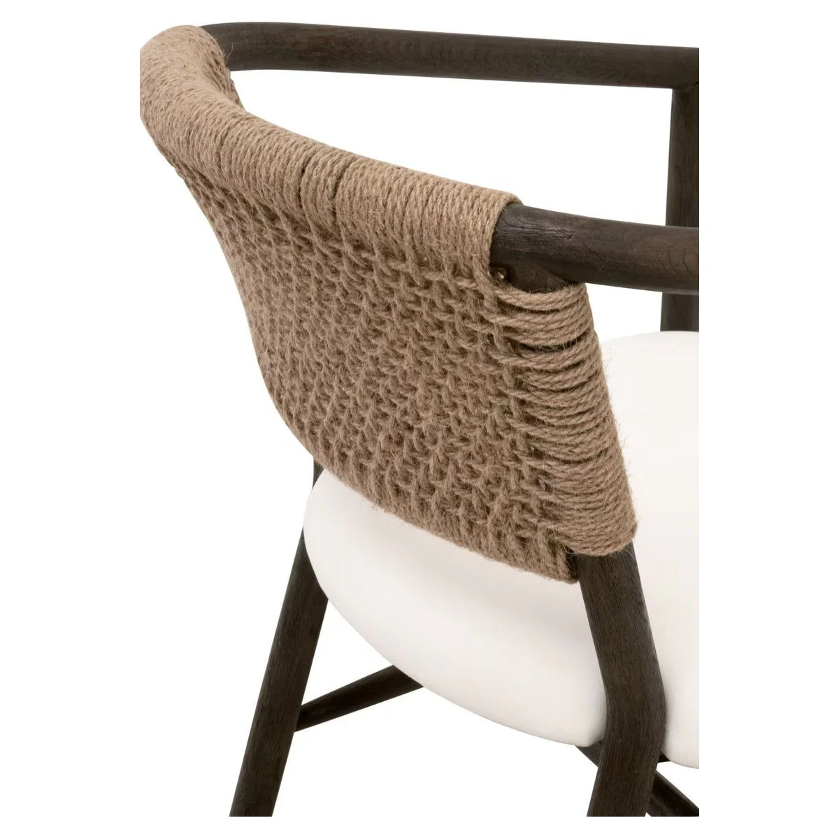 Essentials For Living Juxaposition Accent Chair~ LiveSmart Peyton-Pearl, Matte Brown Oak, Jute Twine - Image 9