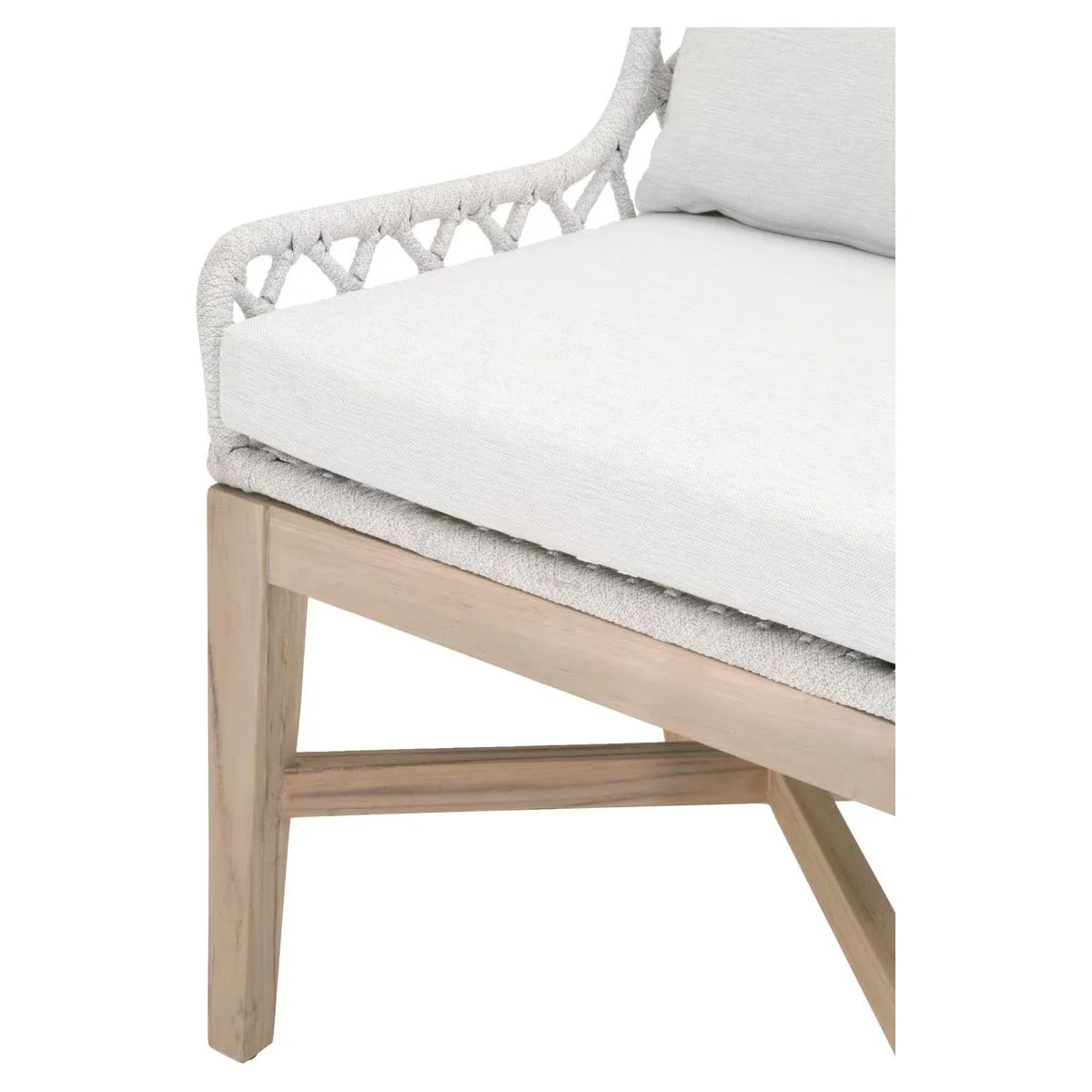 Essentials For Living Lattis Outdoor Wing Chair~ White Speckle Flat Rope, Performance White Speckle, Gray Teak - Image 6
