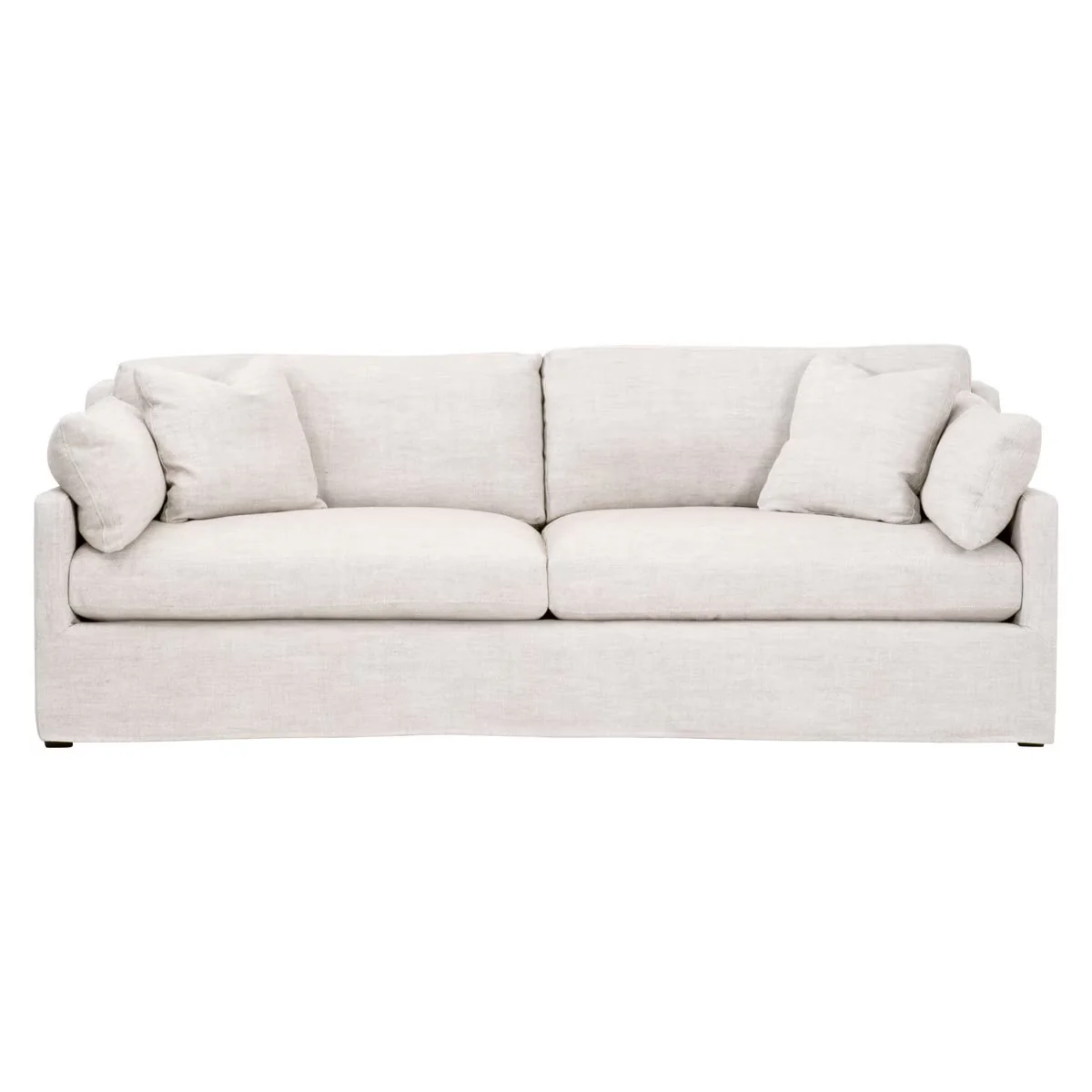 Essentials For Living Lena 95” Slope Arm Slipcovered Sofa ~ Bisque