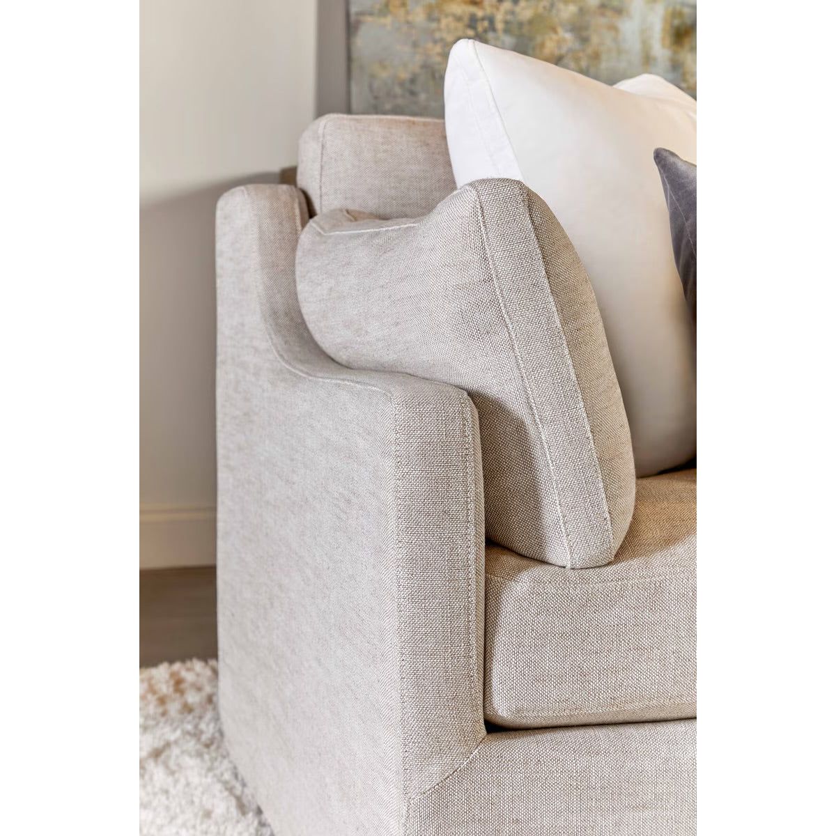 Essentials For Living Lena 95” Slope Arm Slipcovered Sofa ~ Bisque - Image 5