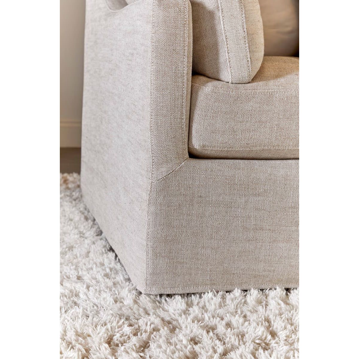 Essentials For Living Lena 95” Slope Arm Slipcovered Sofa ~ Bisque - Image 6