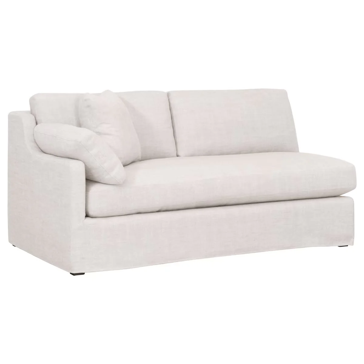 Essentials For Living Lena Modular Slipcover 2-Seat Left Slope Arm Sofa ~ Bisque, Espresso - Image 2